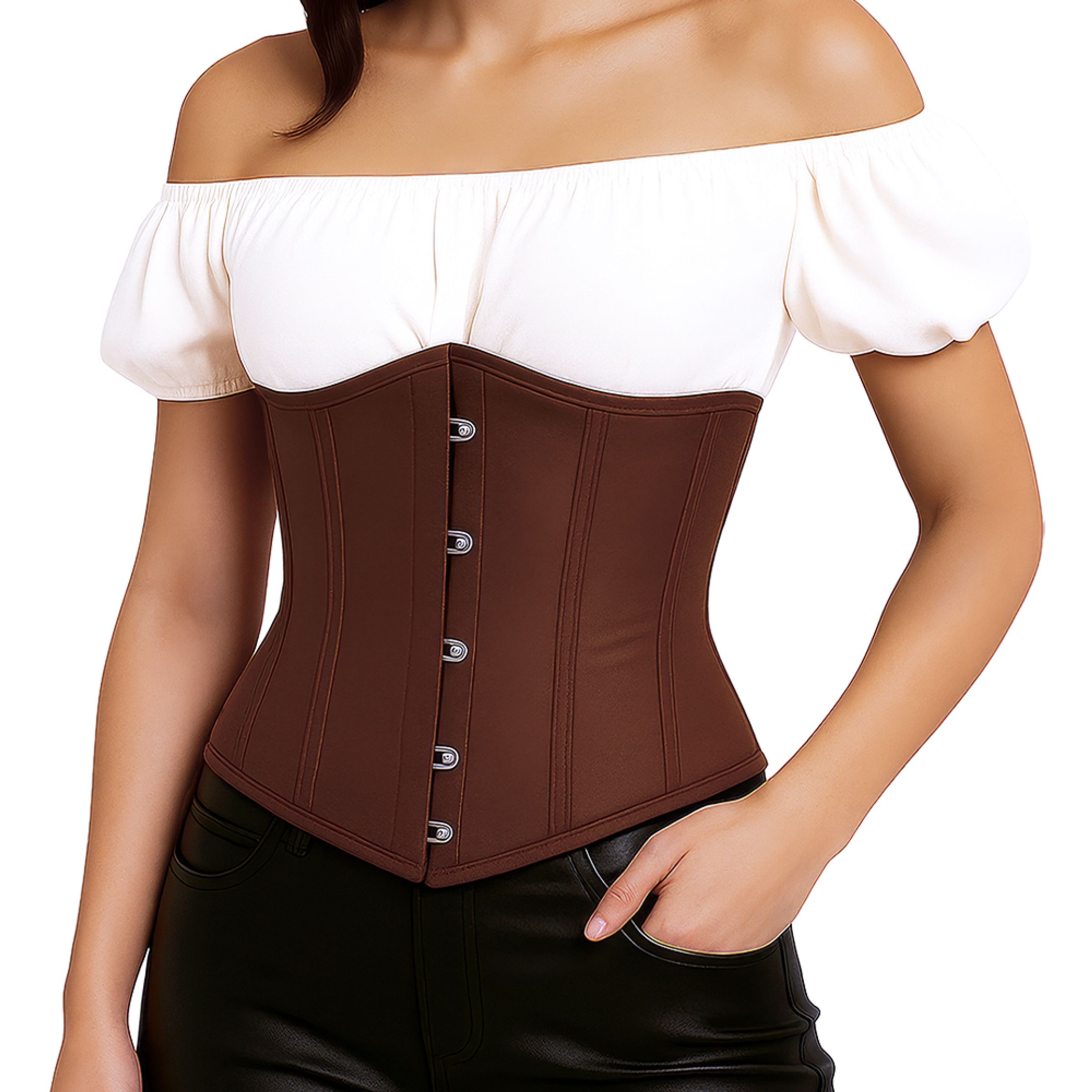 Midjekorsett Brun - Large | Hem - Maskerad - Tillbehör - Korsetter | Party Outlet