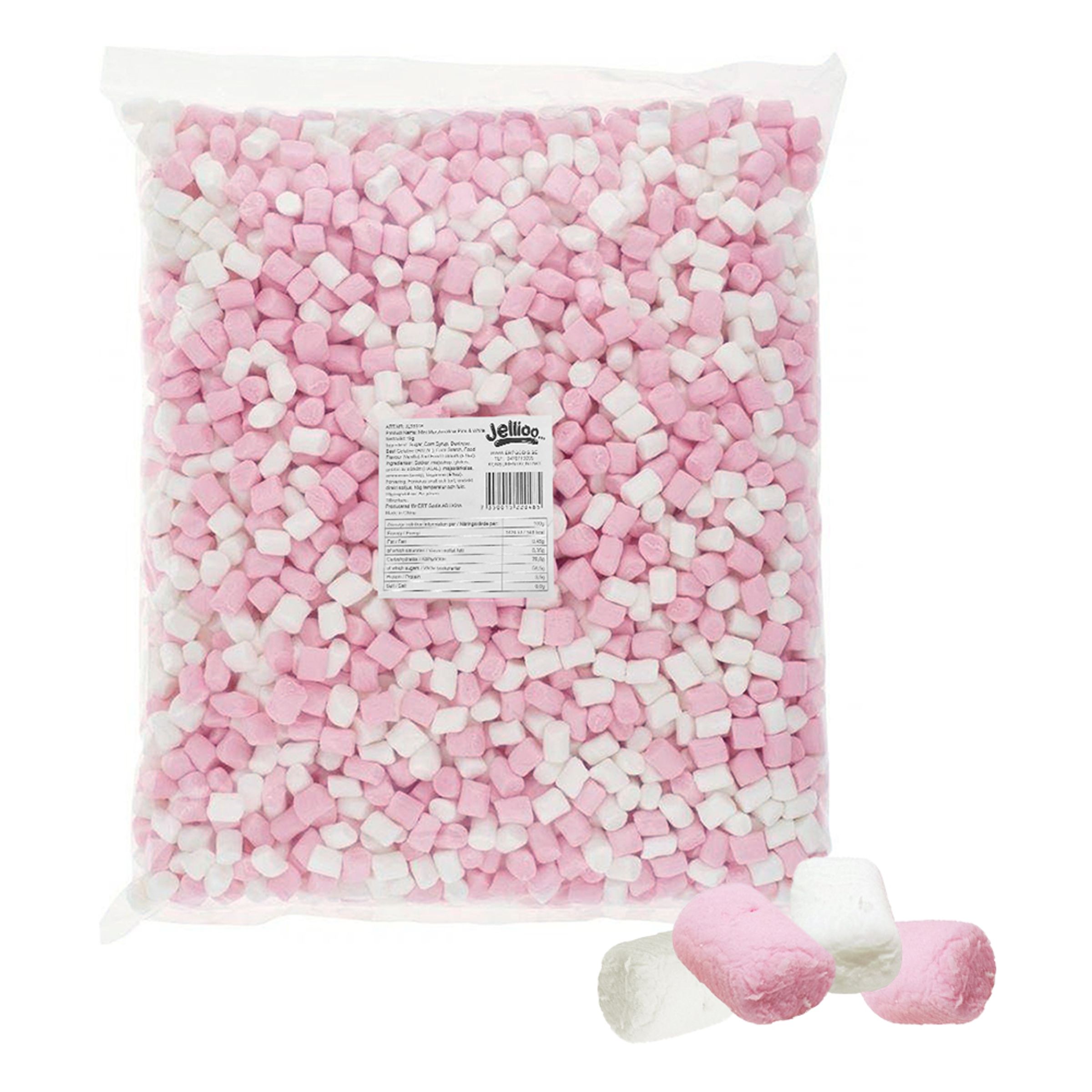 Läs mer om Mini Marshmallow Pink & White Storpack - 1 kg