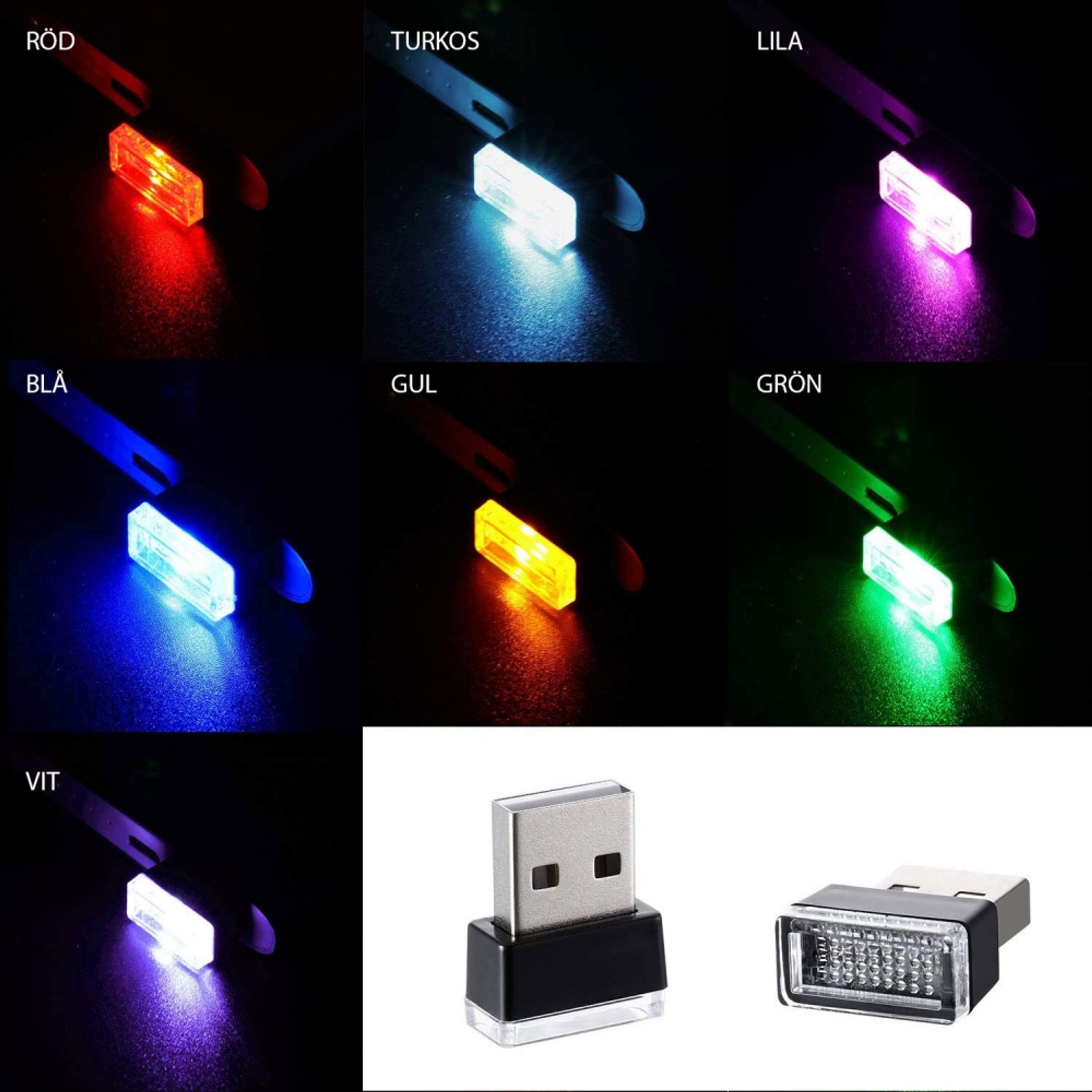 Läs mer om Mini USB LED-Lampa - Turkos