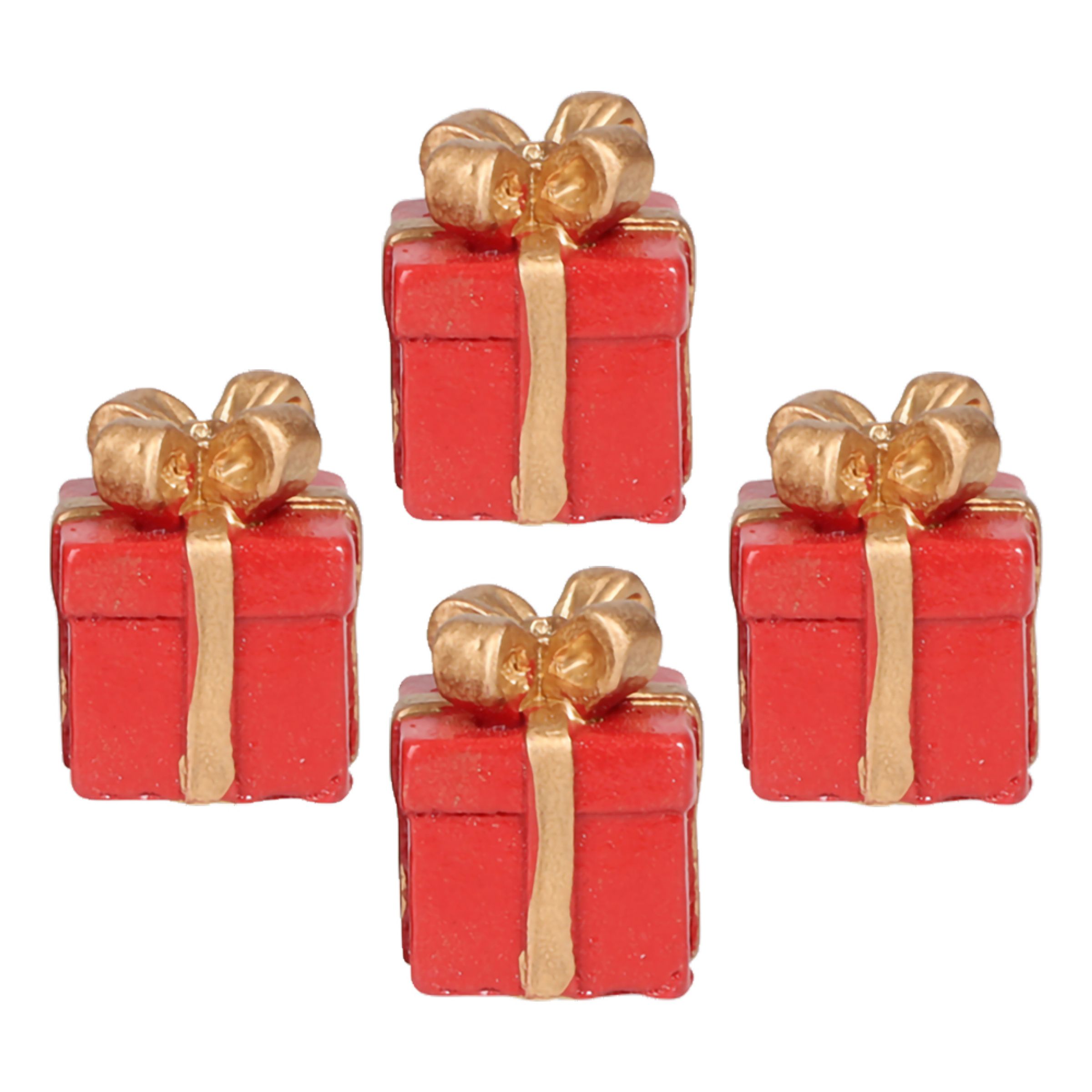 Minidekorationer Julklappar - 4-pack | Hem - Festartiklar - Festdekoration - Julpynt | Party Outlet