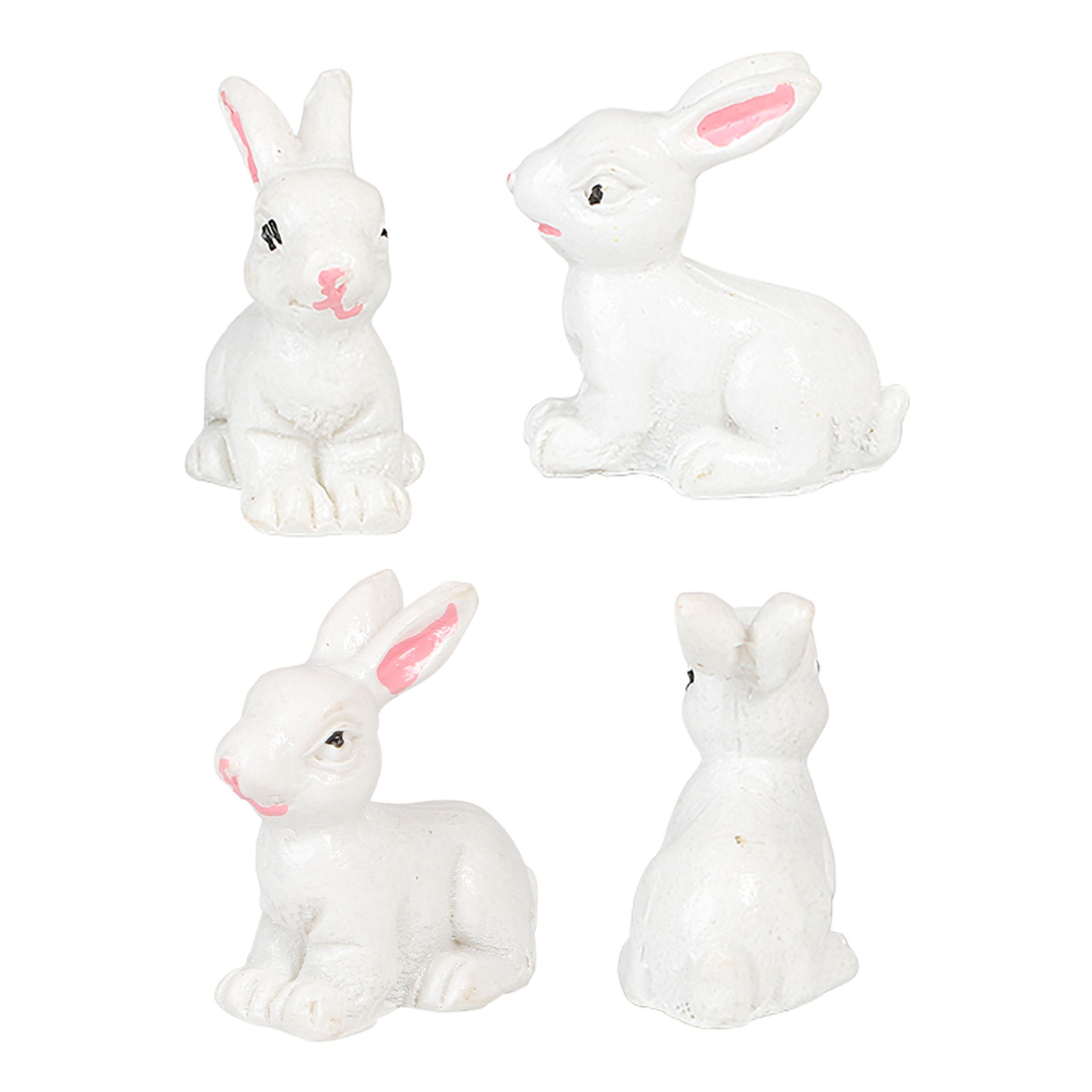Minidekorationer Kaniner - 4-pack | Hem - Teman - Högtider - Påsk | Maskeradspecialisten