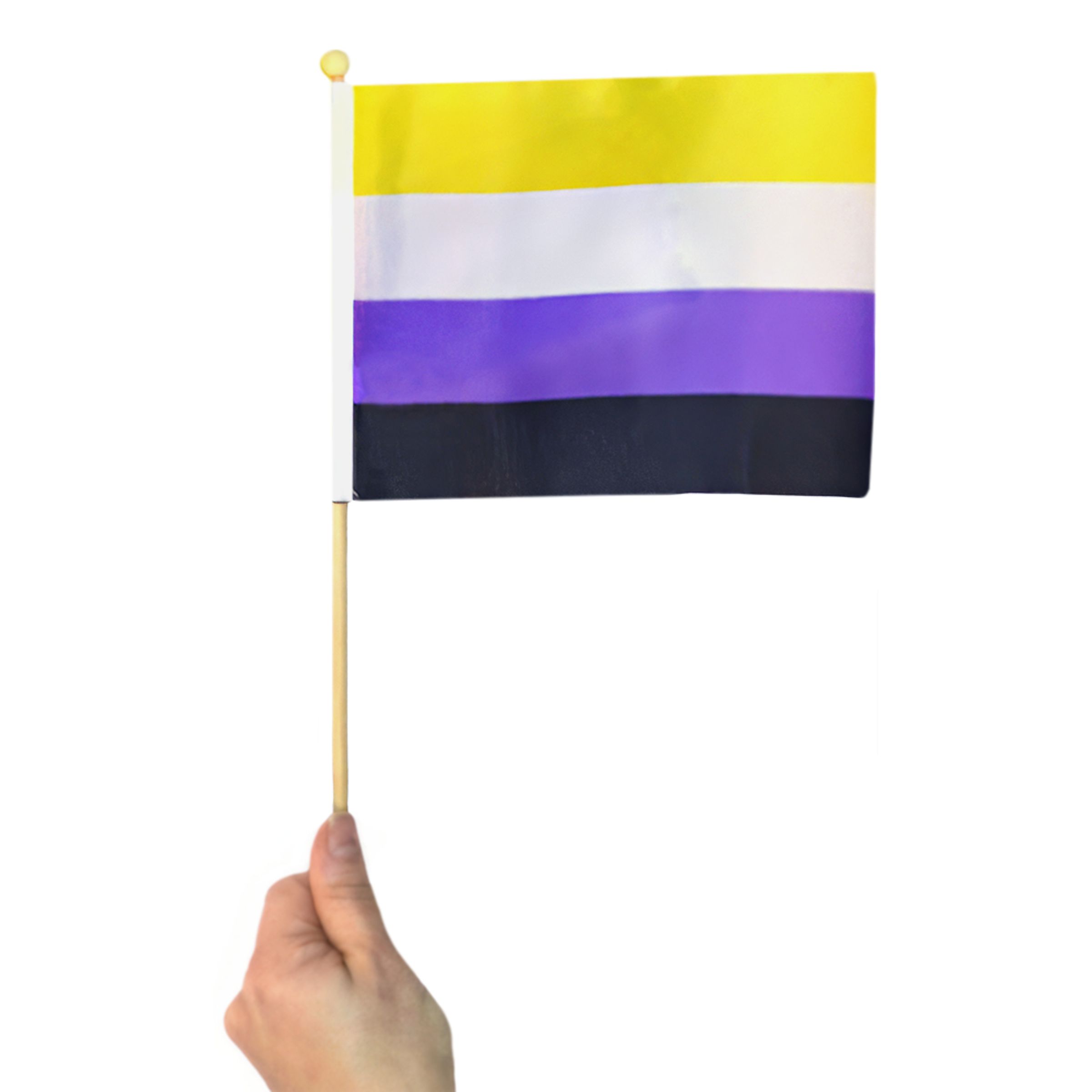 Miniflagga Pride Ickebinär på Pinne
