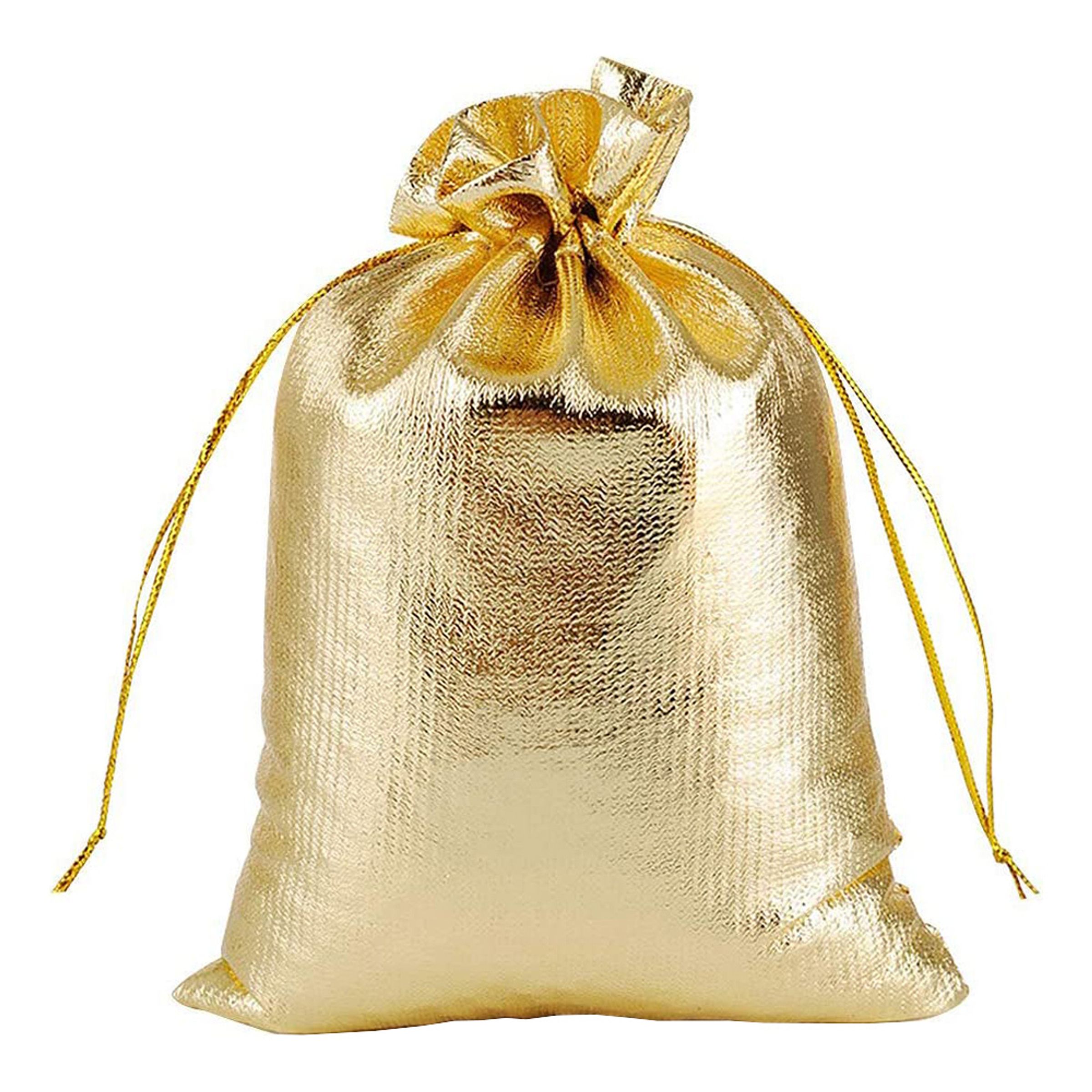 Minipåsar med Snöre Guld - 50-pack