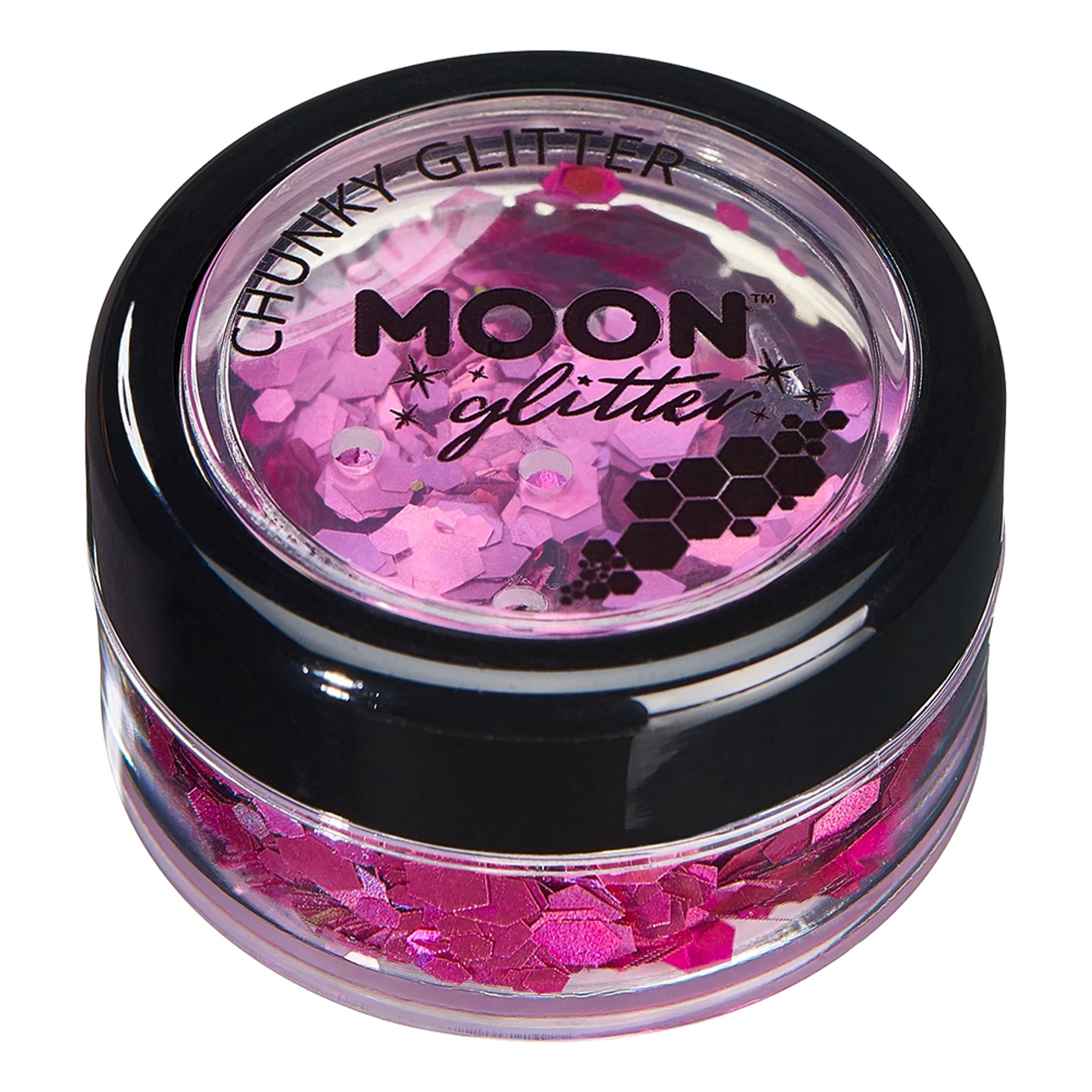 Läs mer om Moon Creations Holographic Chunky Glitter - Rosa