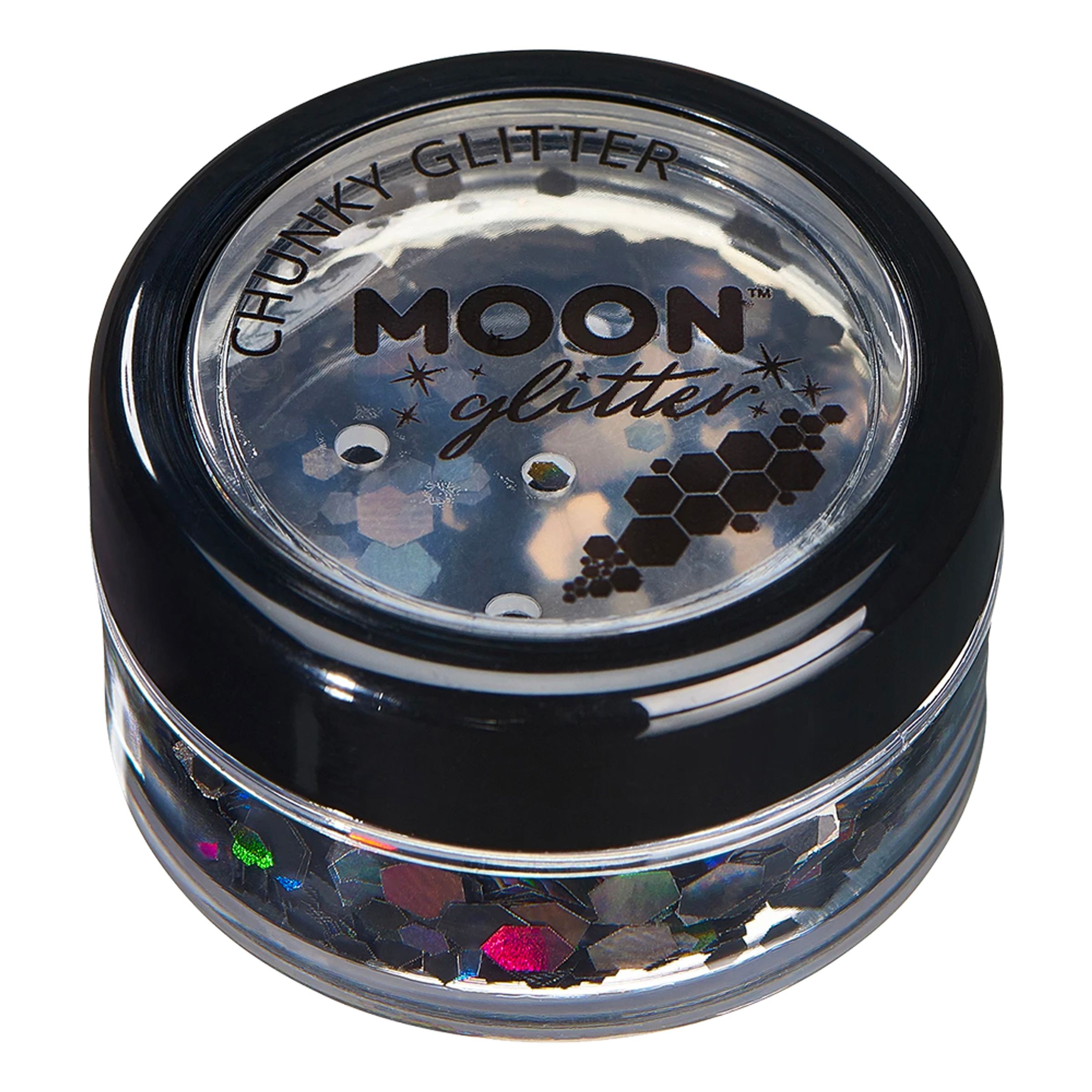 Moon Creations Holographic Chunky Glitter - Svart