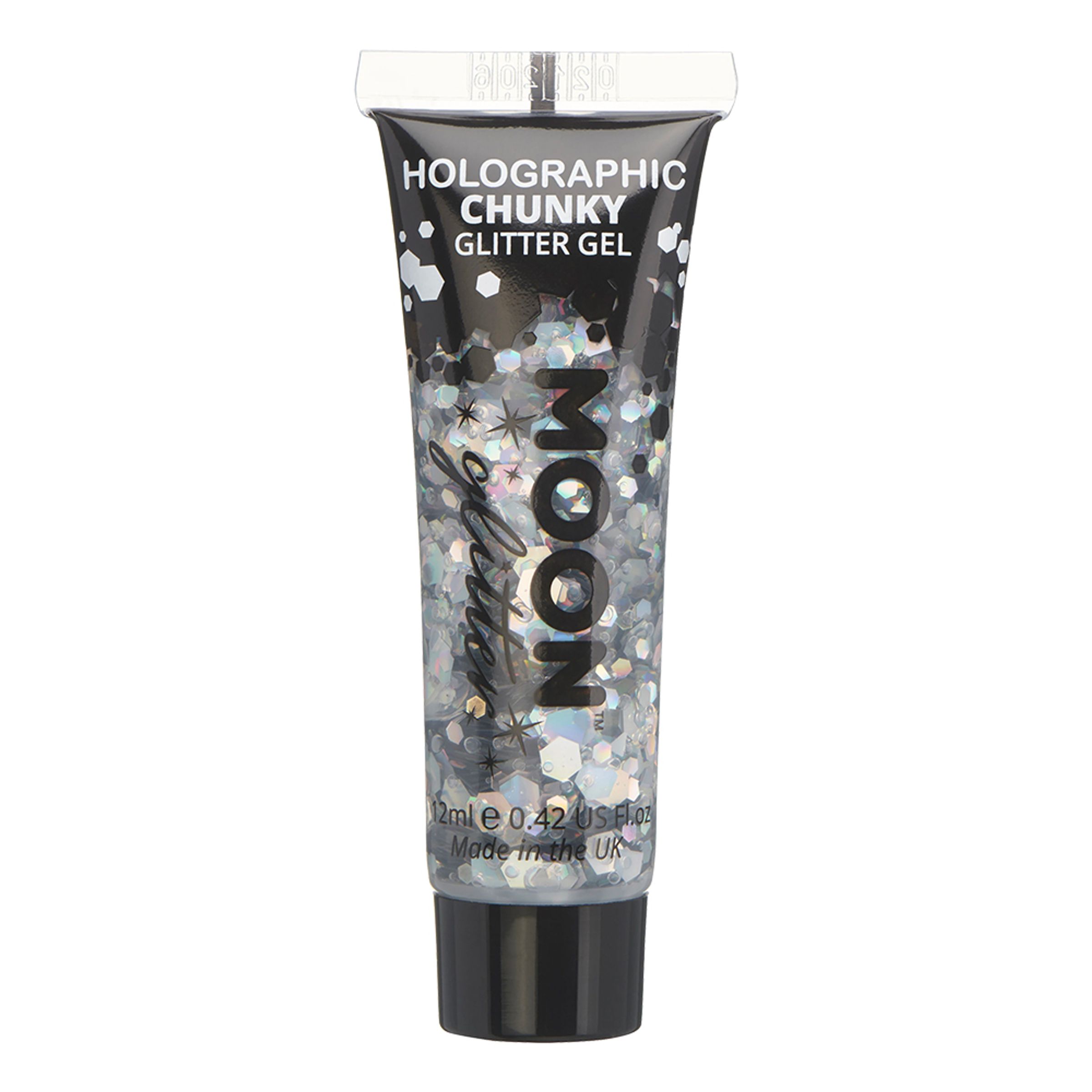 Läs mer om Moon Creations Holographic Chunky Glitter Gel - Silver