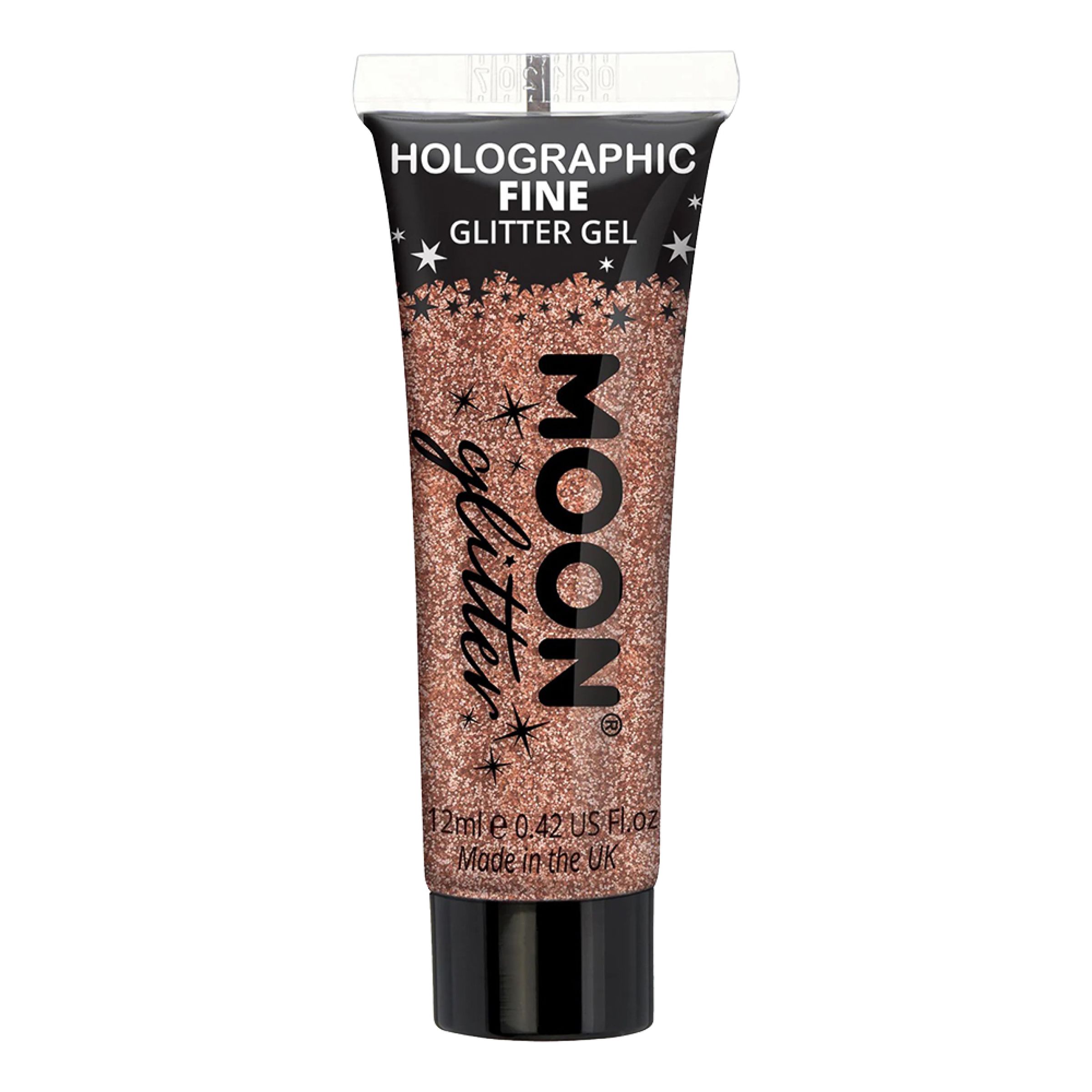 Moon Creations Holographic Fine Glitter Gel - Roséguld | Hem - Teman - Festteman - Blacklightfest | Maskeradspecialisten