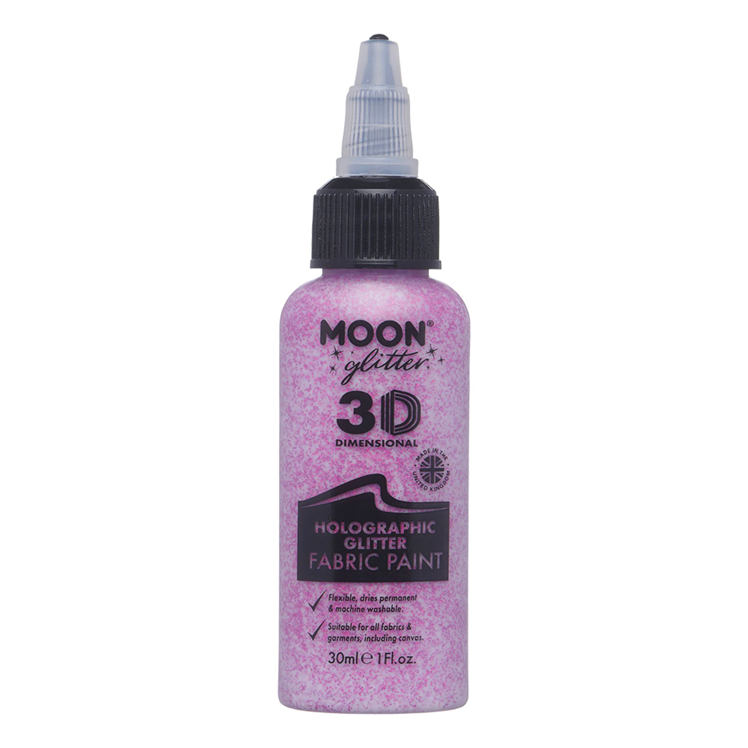 Moon Creations Holographic Glitter Fabric Paint - Rosa