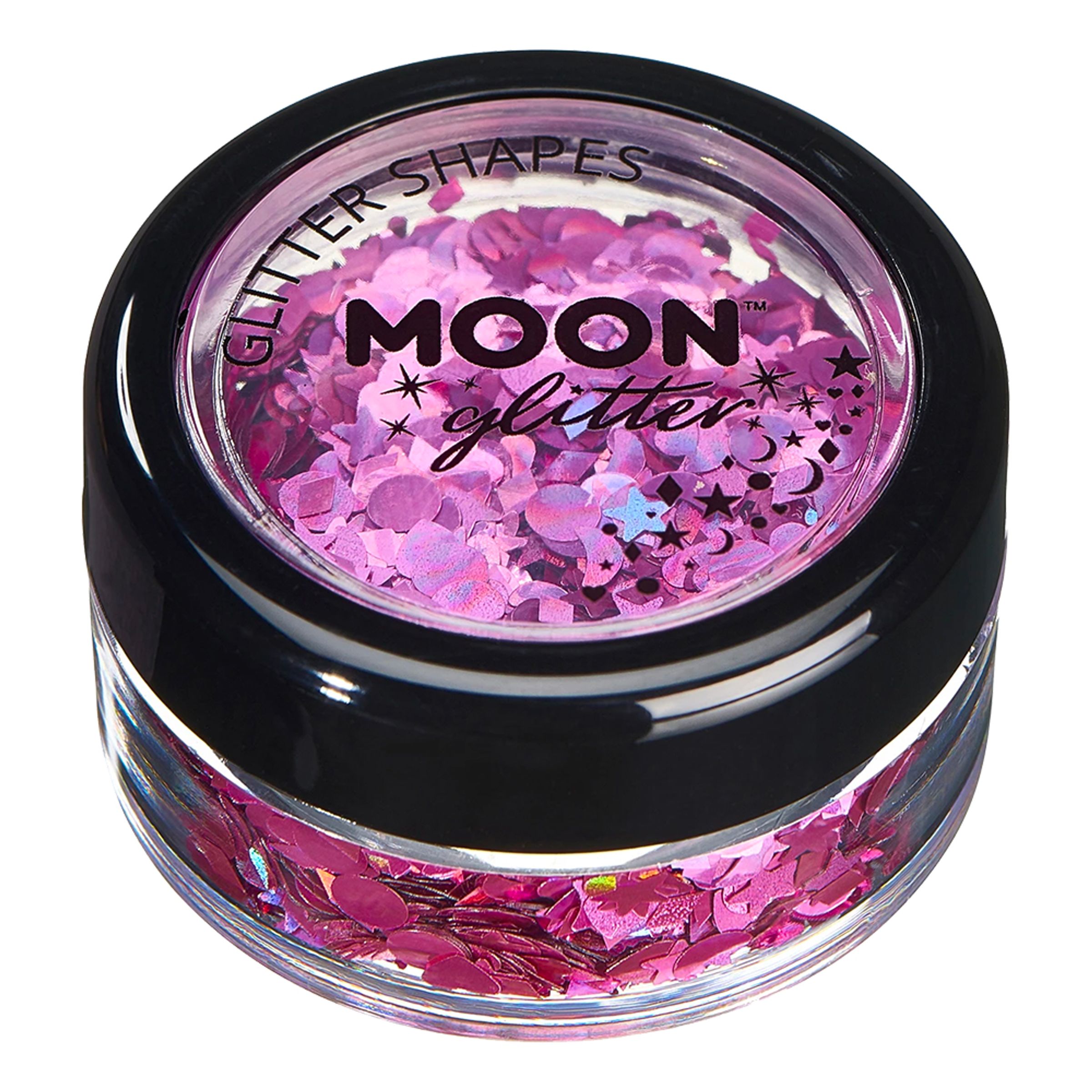 Läs mer om Moon Creations Holographic Glitter Shapes - Rosa