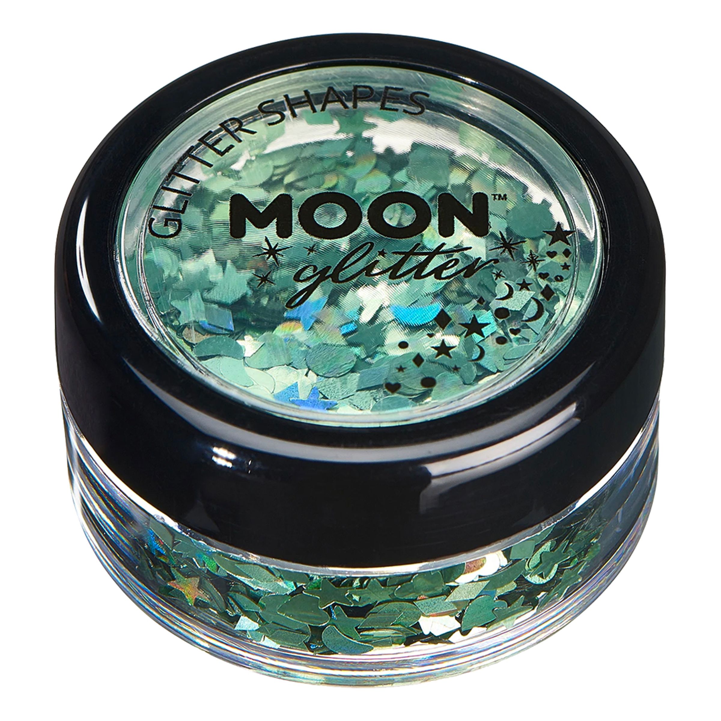 Läs mer om Moon Creations Holographic Glitter Shapes - Grön