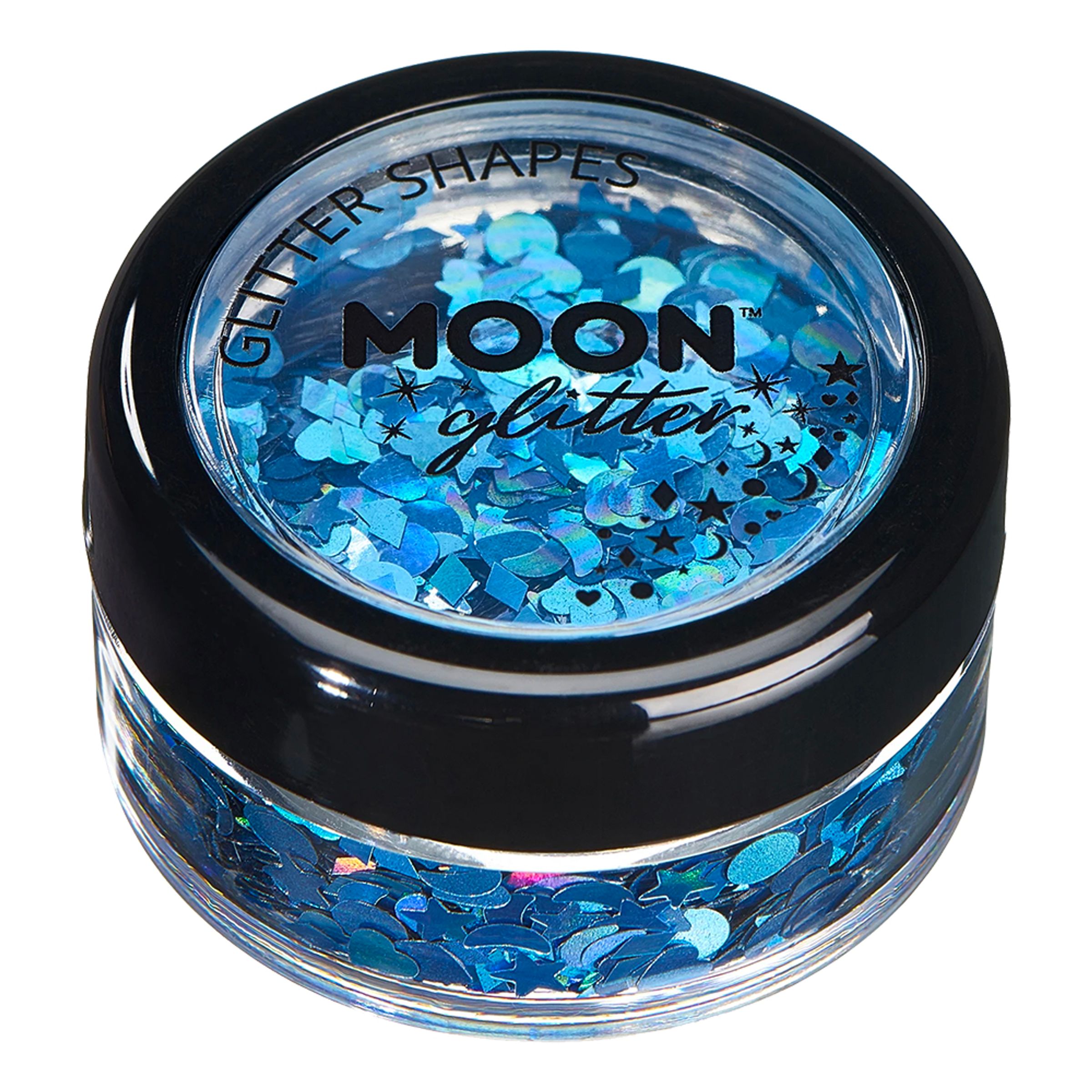 Läs mer om Moon Creations Holographic Glitter Shapes - Blå