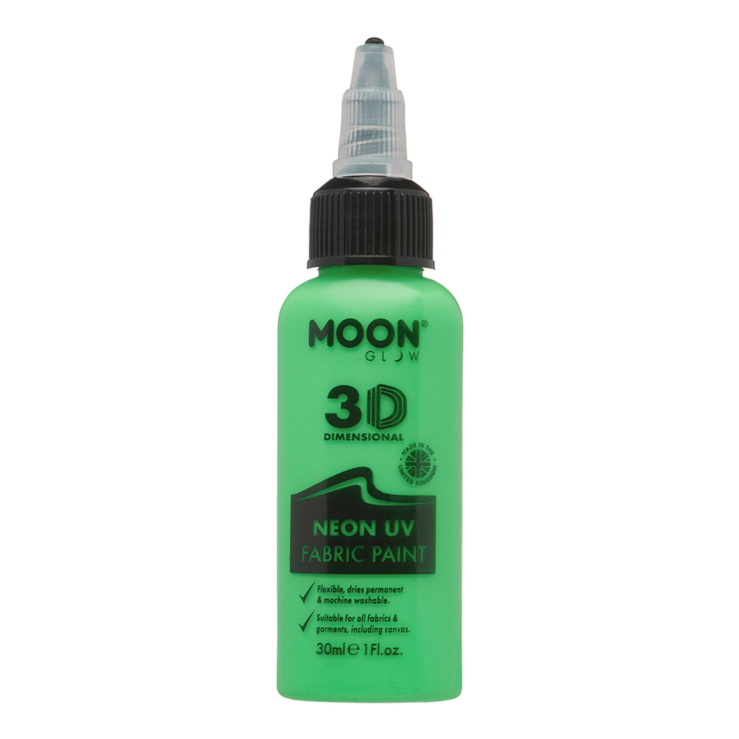 Läs mer om Moon Creations UV Neon Textilfärg - 30 ml Grön