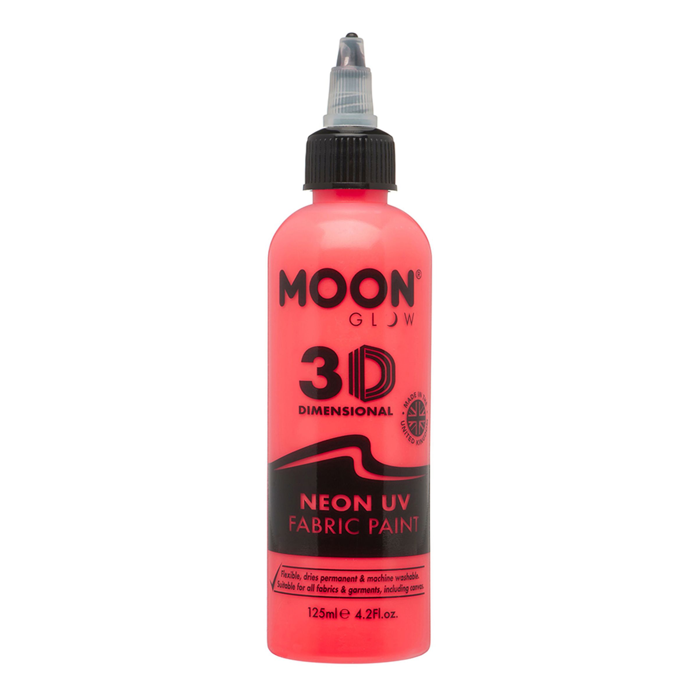 Läs mer om Moon Creations UV Neon Textilfärg - 125 ml Röd