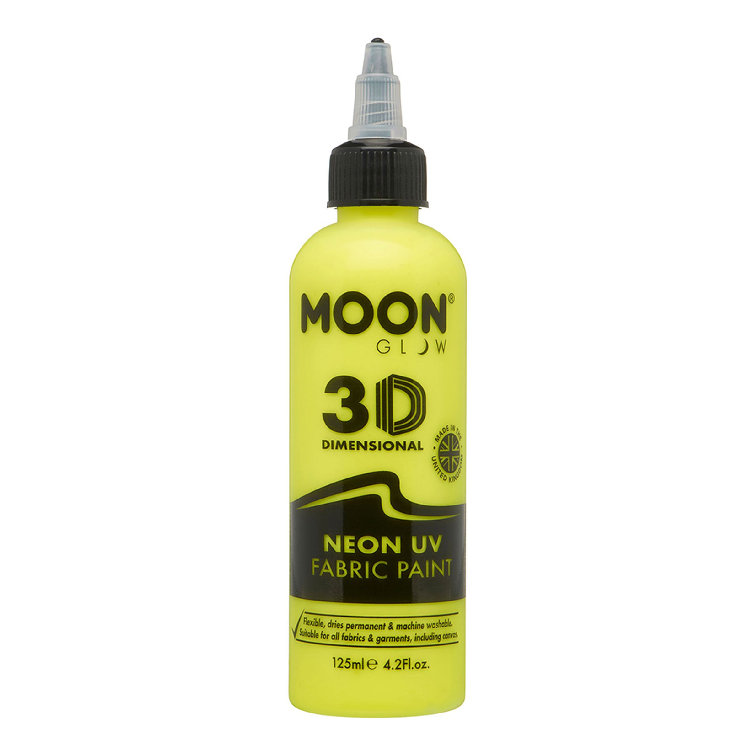 Läs mer om Moon Creations UV Neon Textilfärg - 125 ml Gul