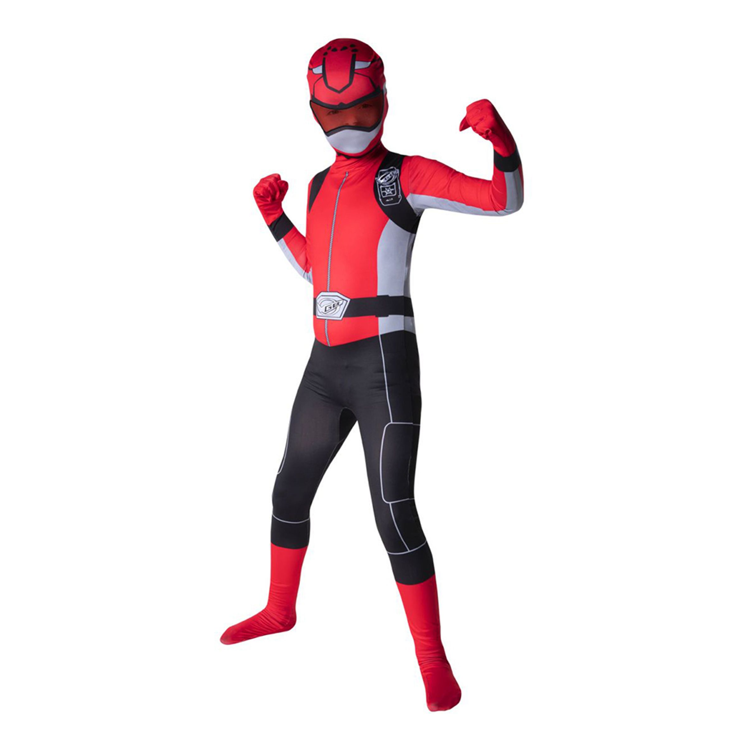 Morpher Power Ranger Röd Barn Maskeraddräkt - Large