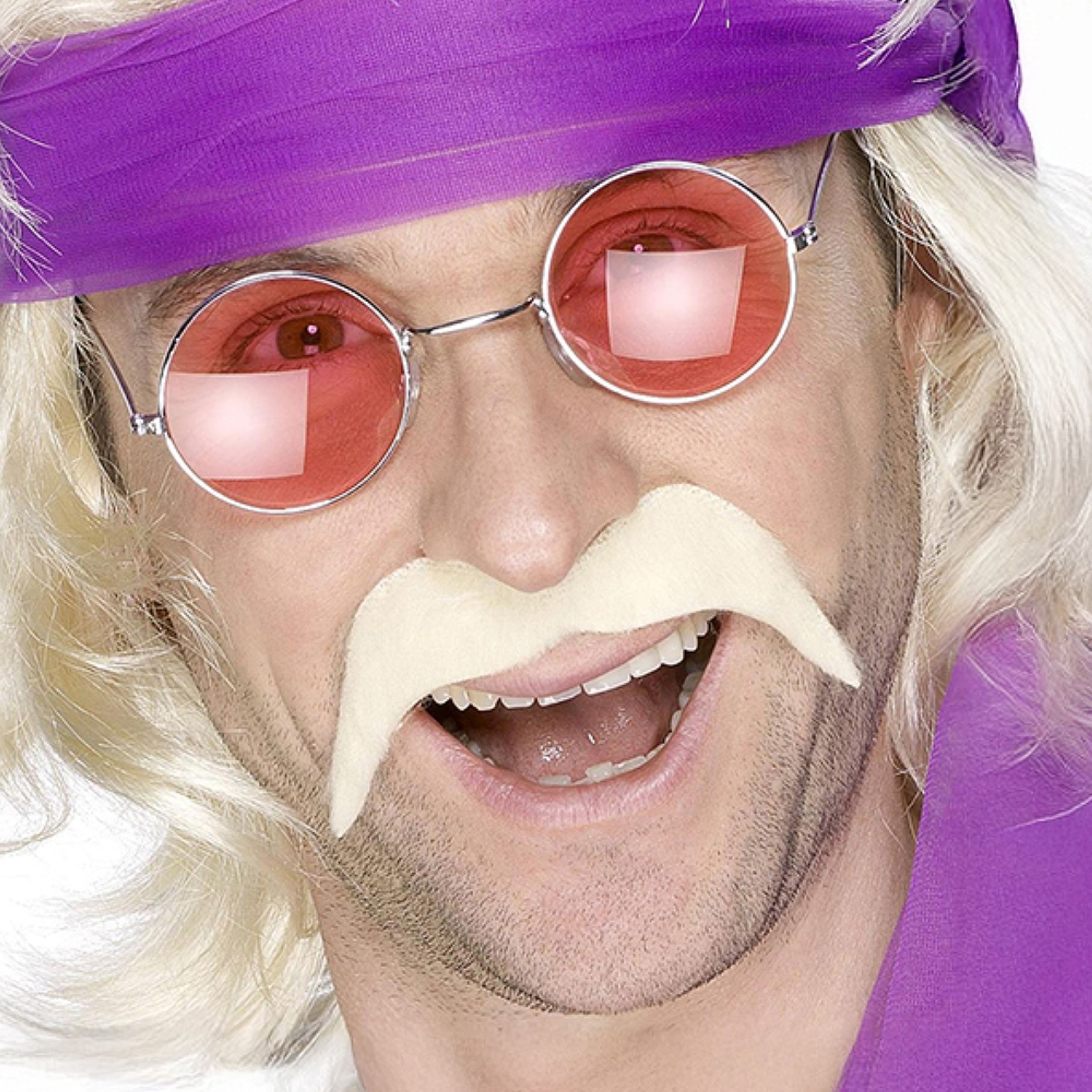 Mustasch Hippie Blond | Hem - Maskerad - Tillbehör - Skägg & Mustascher | Pryloteket