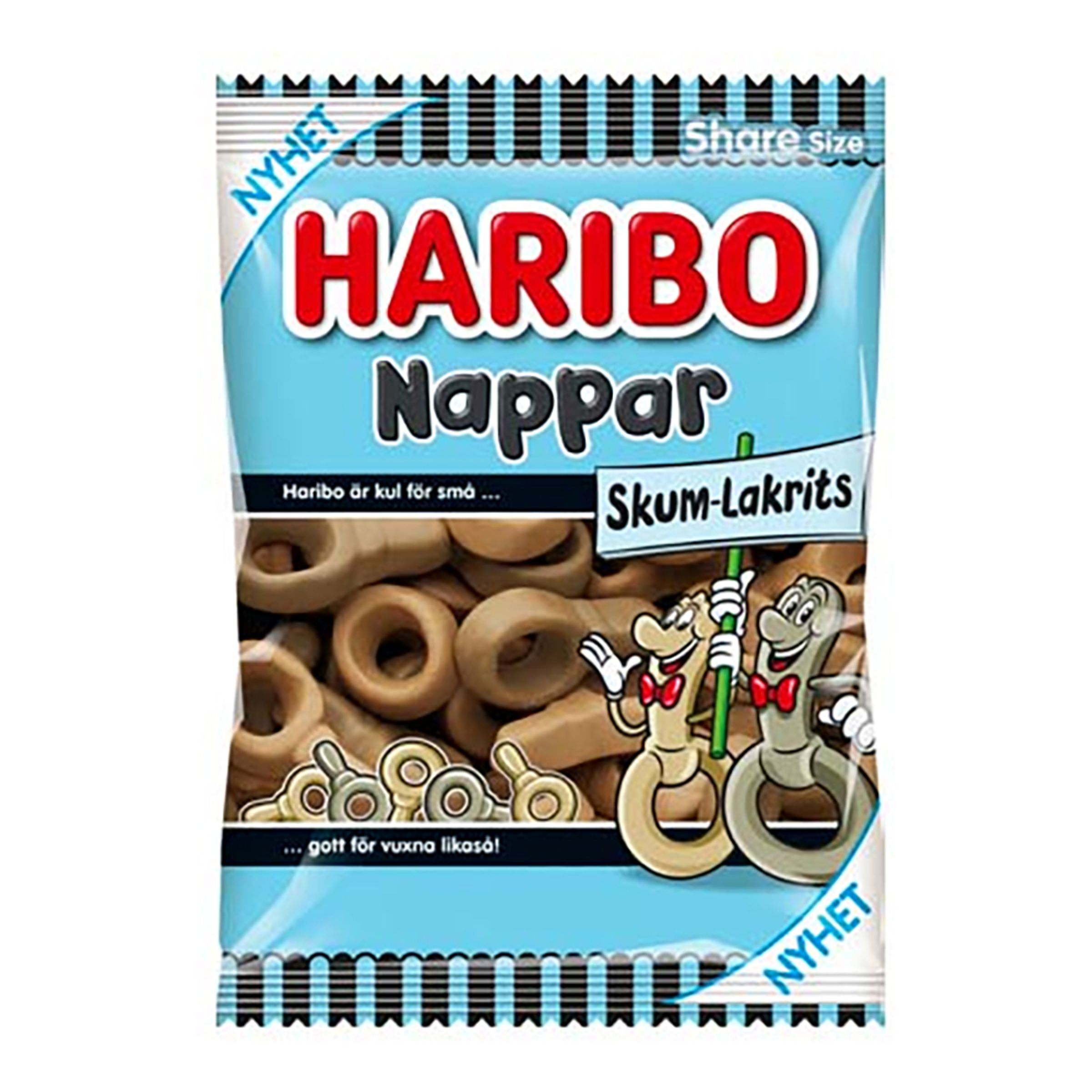 Läs mer om Haribo Nappar Skum-Lakrits - 120 gram