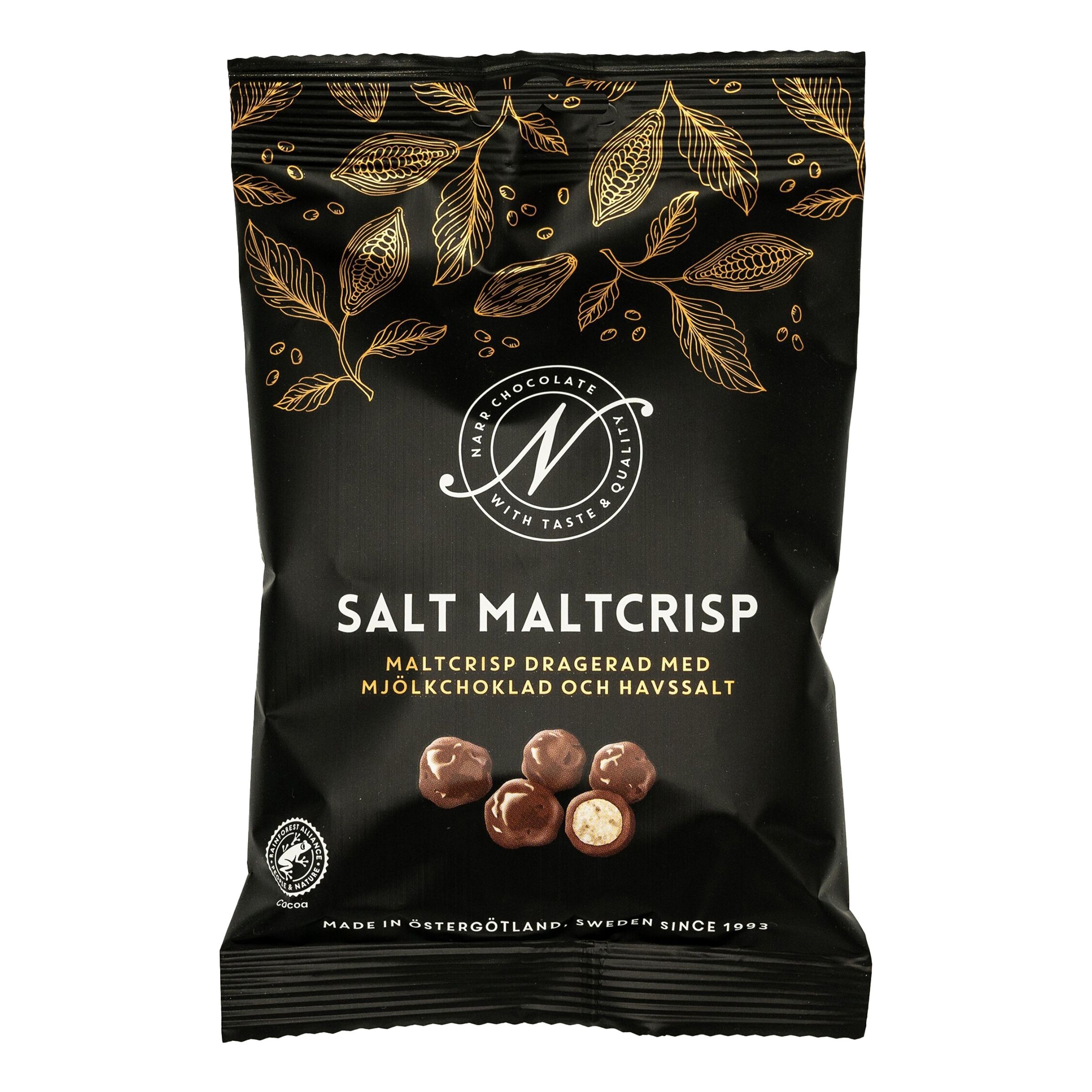 Läs mer om Narr Chocolate Salt Maltcrisp - 120 gram