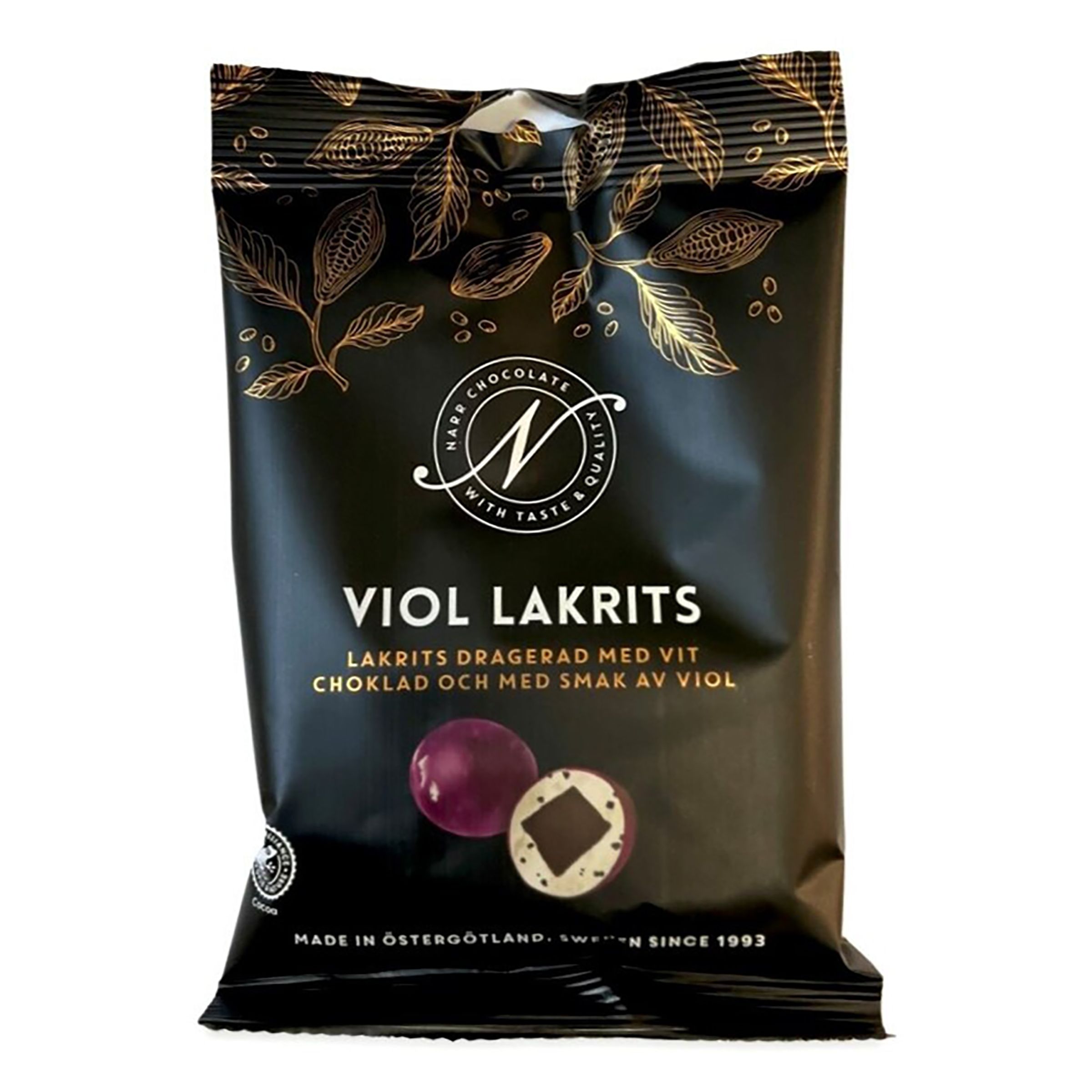Läs mer om Narr Chocolate Viol Lakrits - 120 gram
