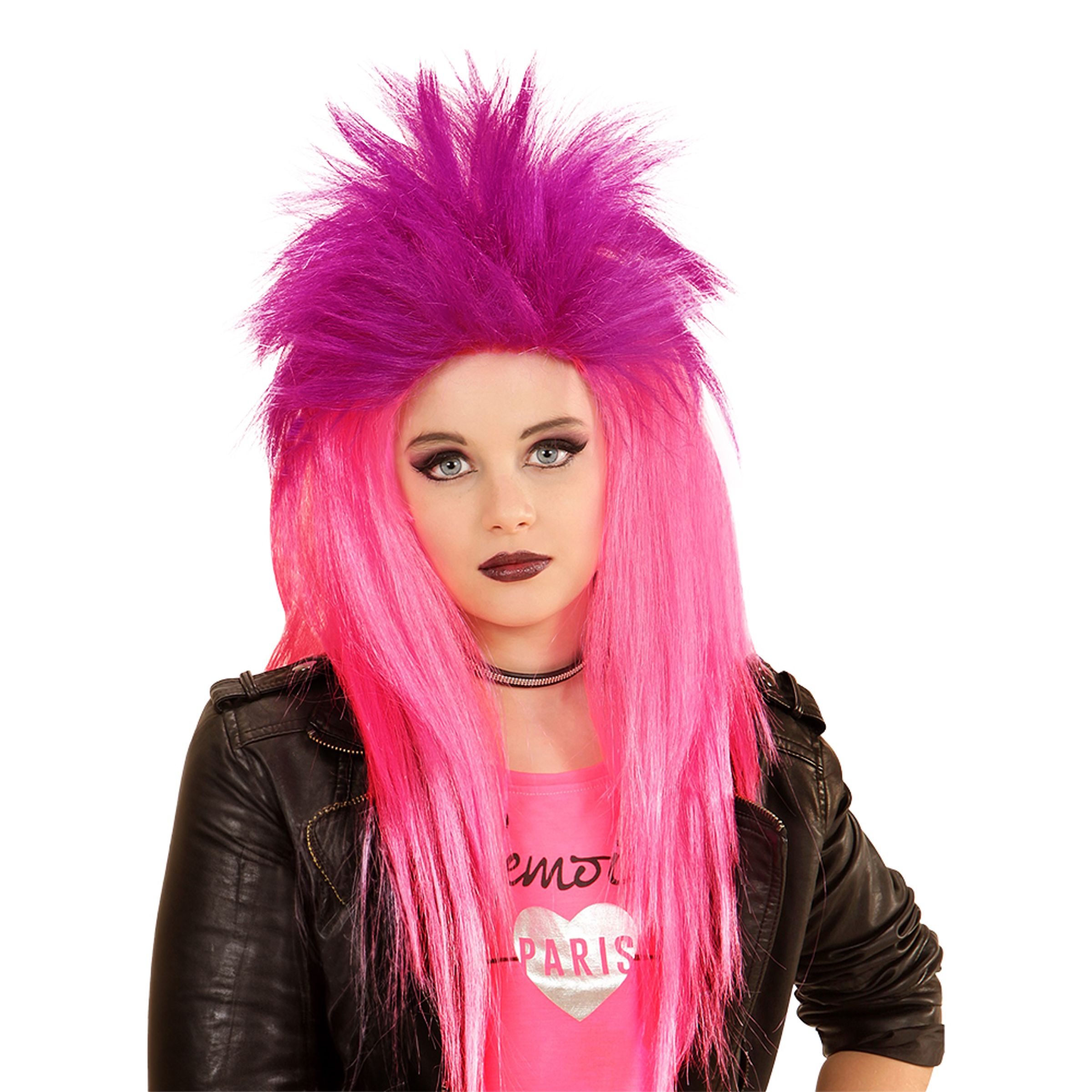 Neonrosa UV Punkperuk - One size