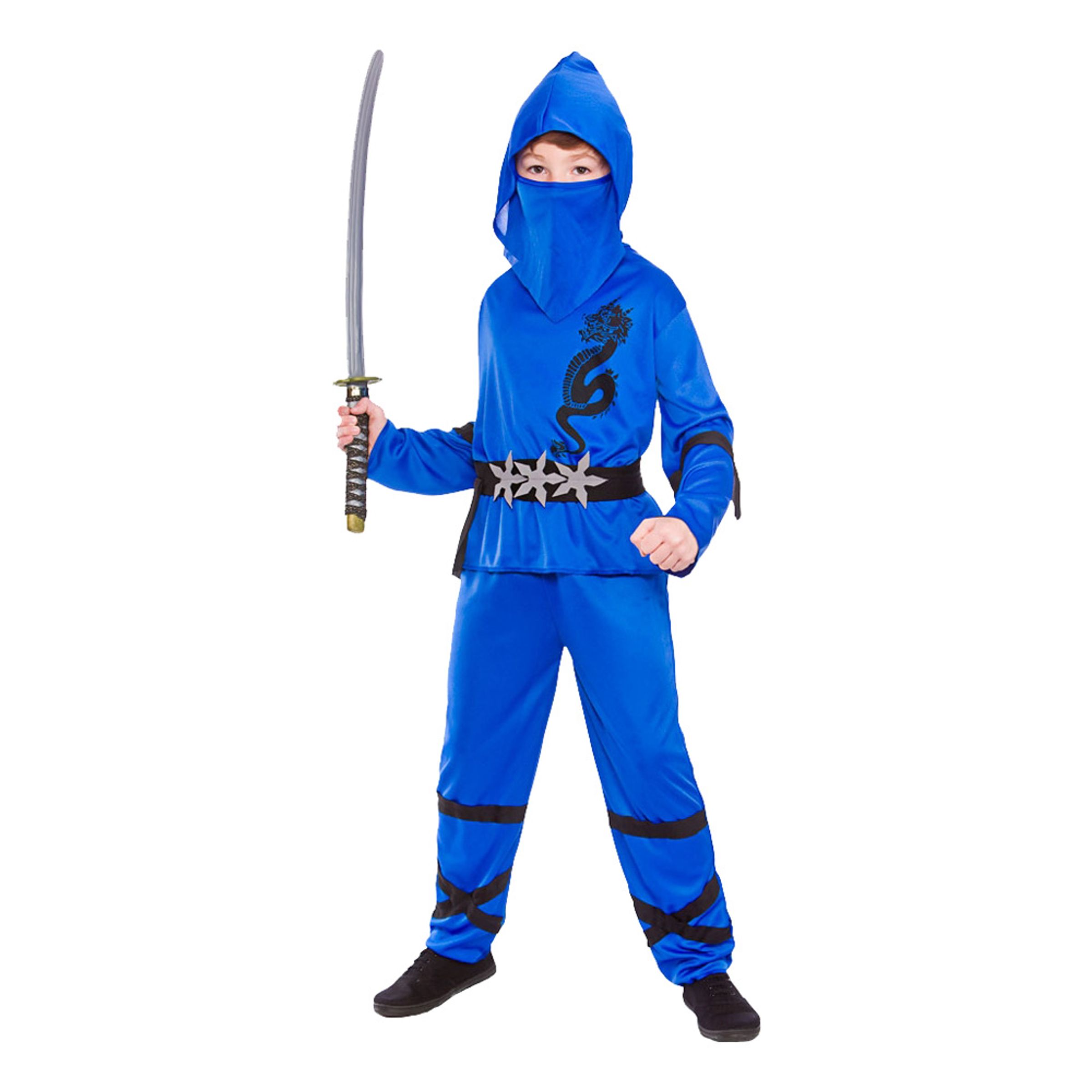 Ninja Barn Blå Maskeraddräkt - Small