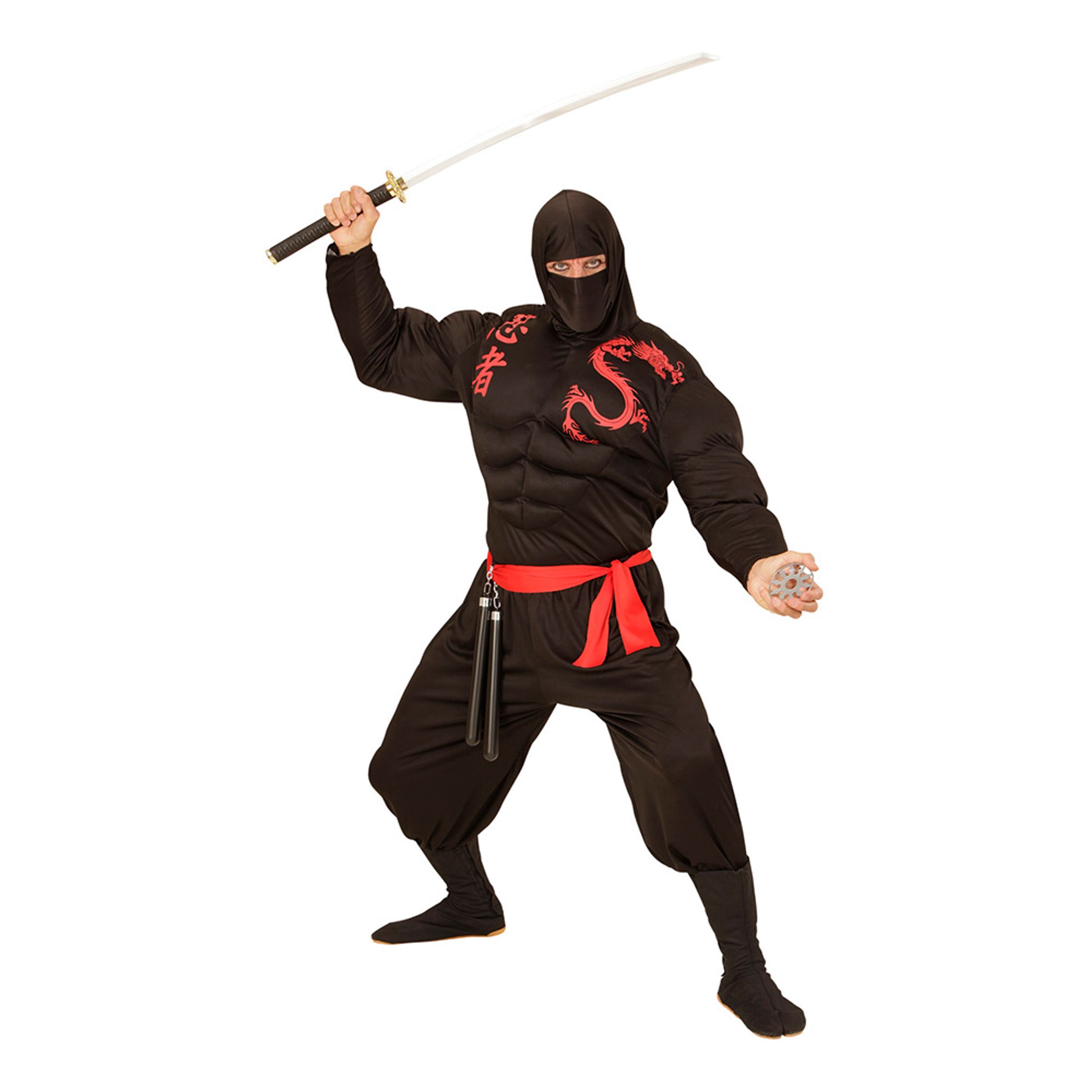 Ninja med Muskler Maskeraddräkt - X-Large