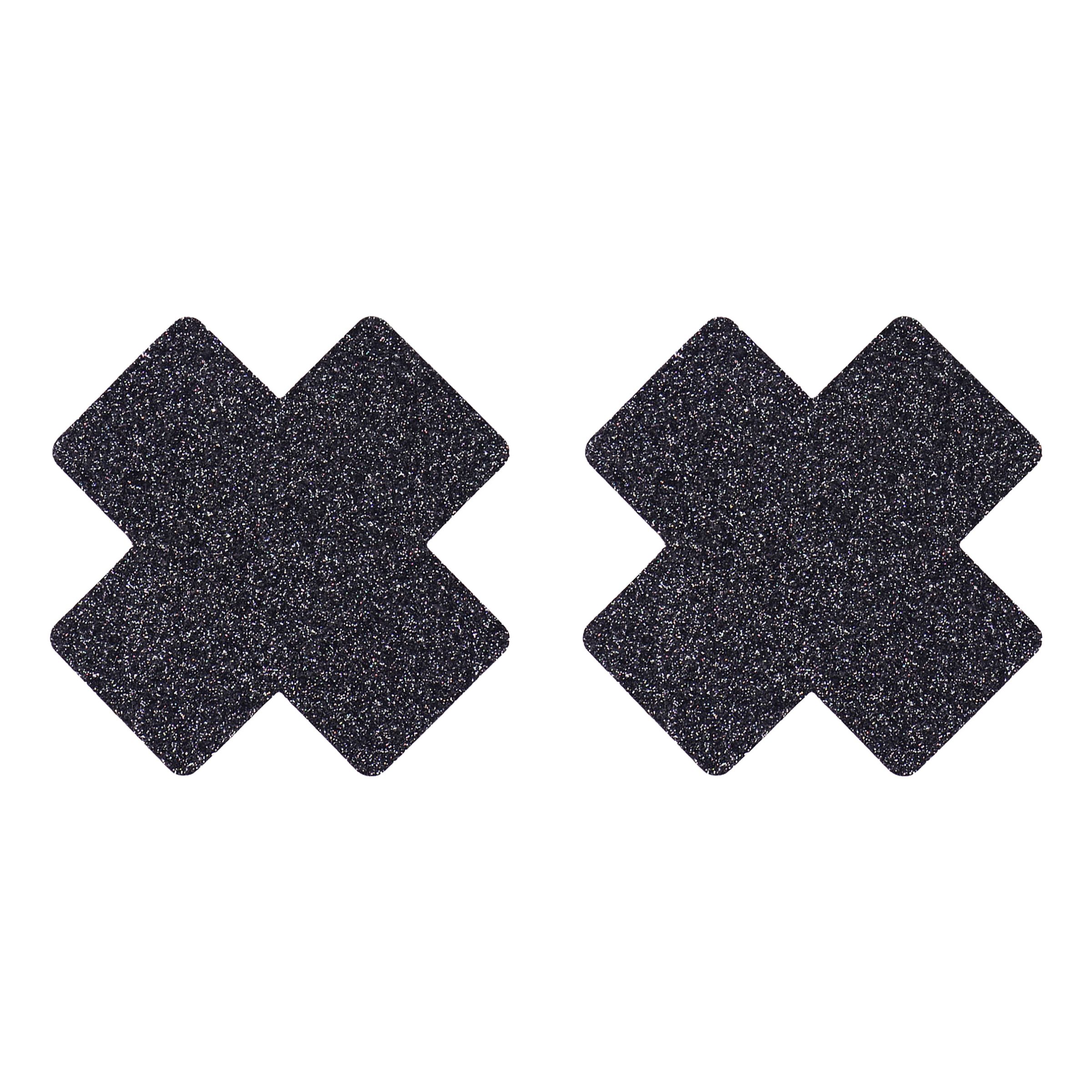 Nipple Covers Kors Svarta Glitter - One size | Hem - Maskerad - Tillbehör - Maskeradaccessoarer | Maskeradspecialisten