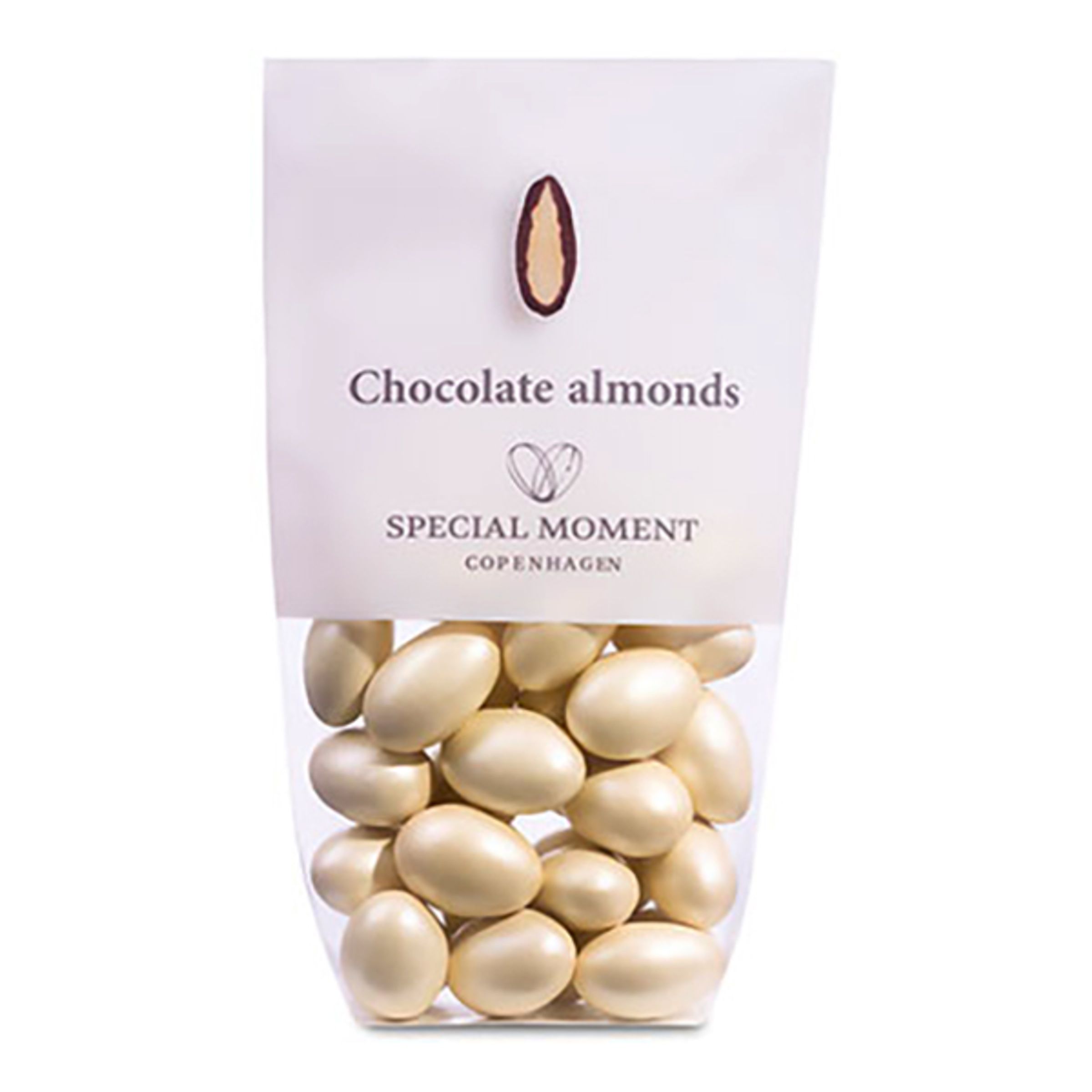 Läs mer om Nuts N More Chokladmandlar Elfenben - 115 gram