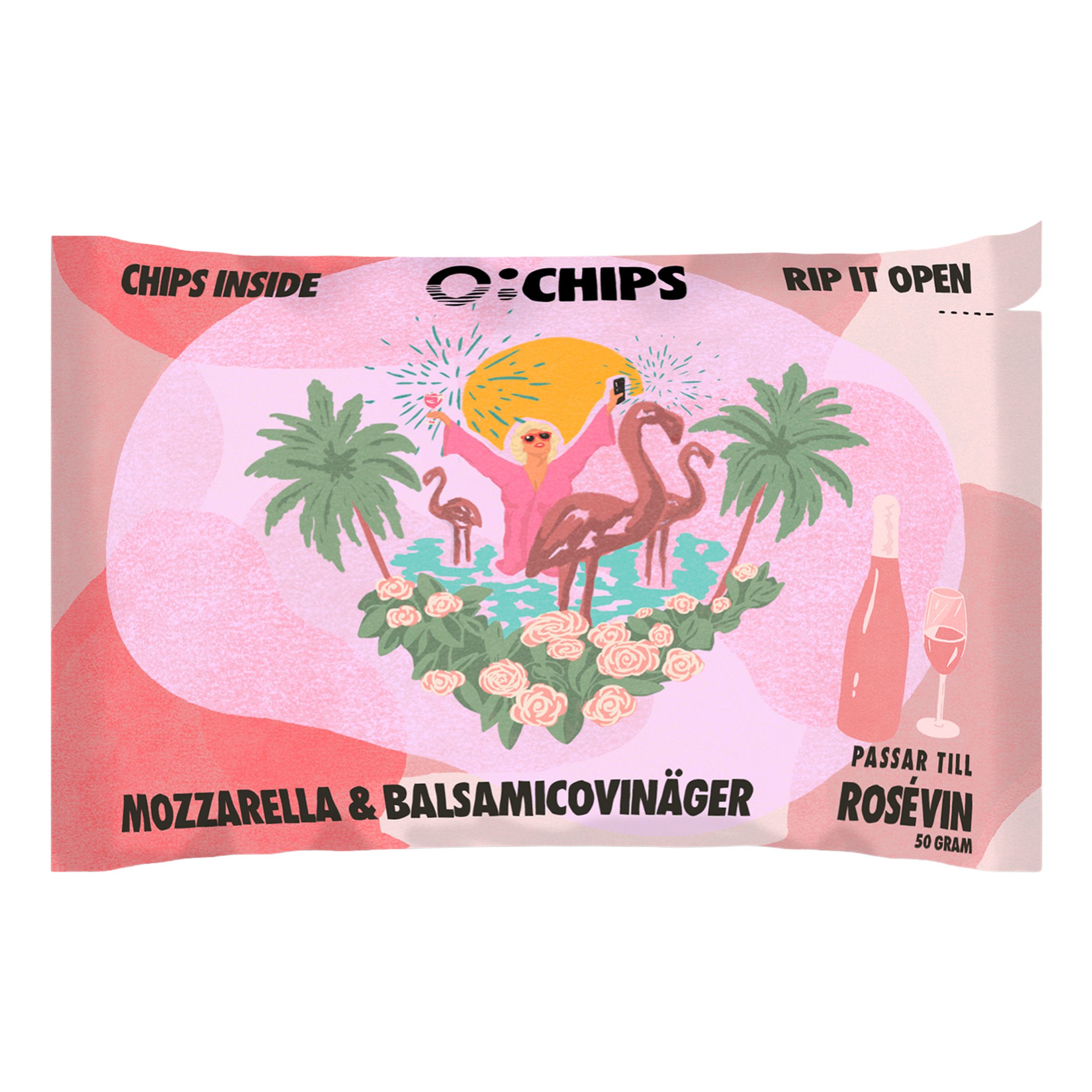 Ö-Chips Rose Mozzarella & Balsamicovinäger - 50 g | Hem - Godis & Läsk - Snacks - Chips | Pryloteket