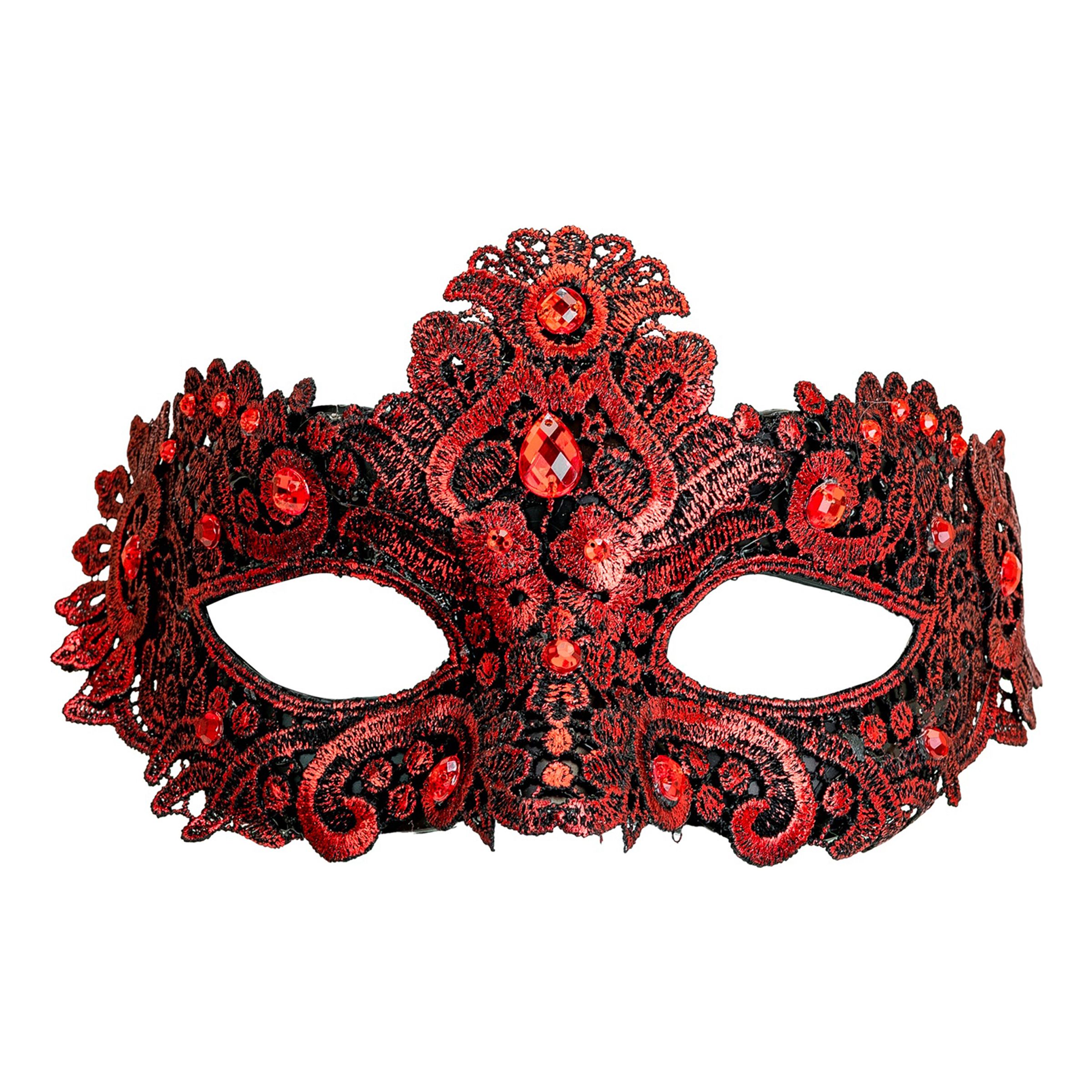 Ögonmask med Strass Röd - One size | Hem - Teman - Färger - Röd | Party Outlet