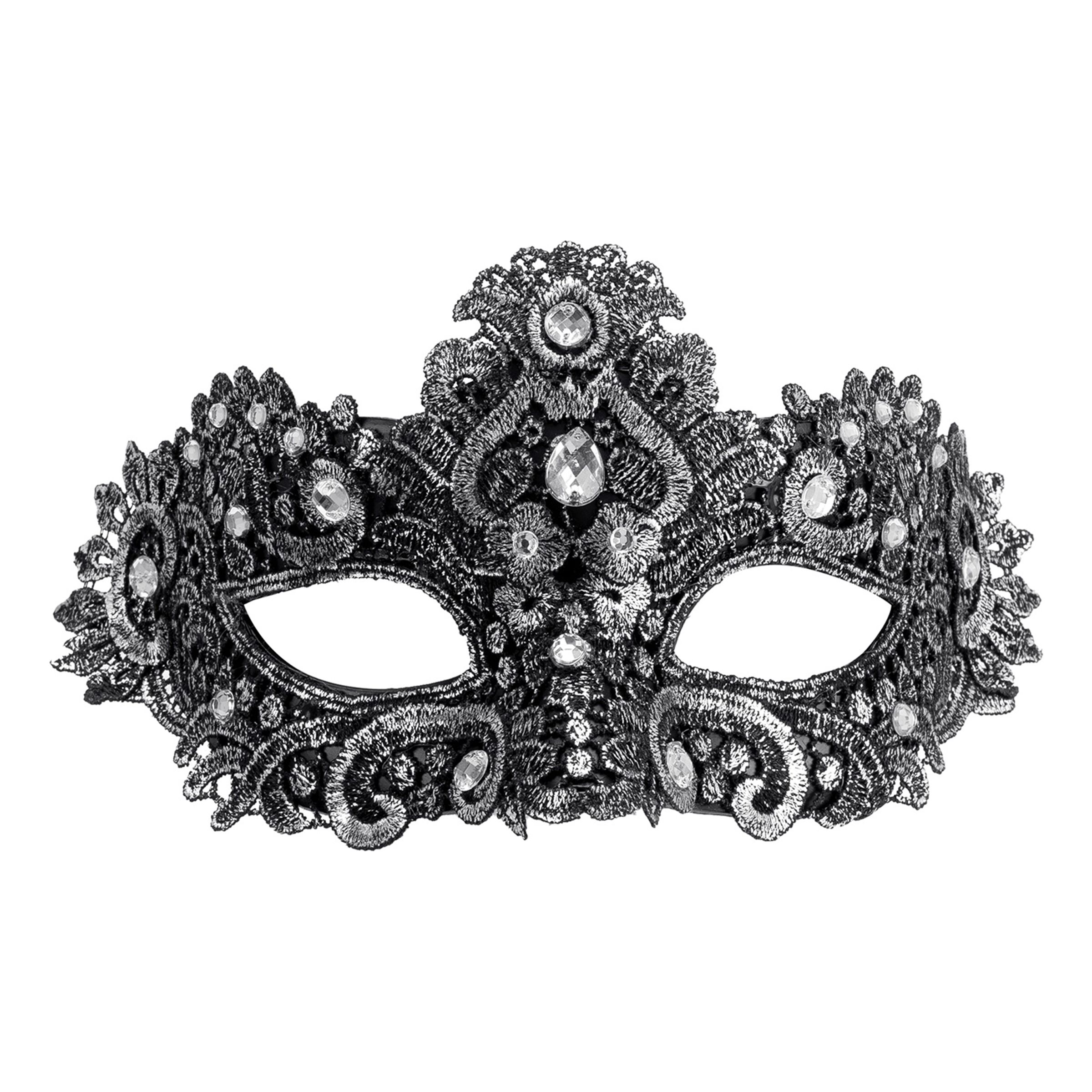 Ögonmask Strass Silver - One size | Hem - Maskerad - Masker - Vuxenmasker | Party Outlet
