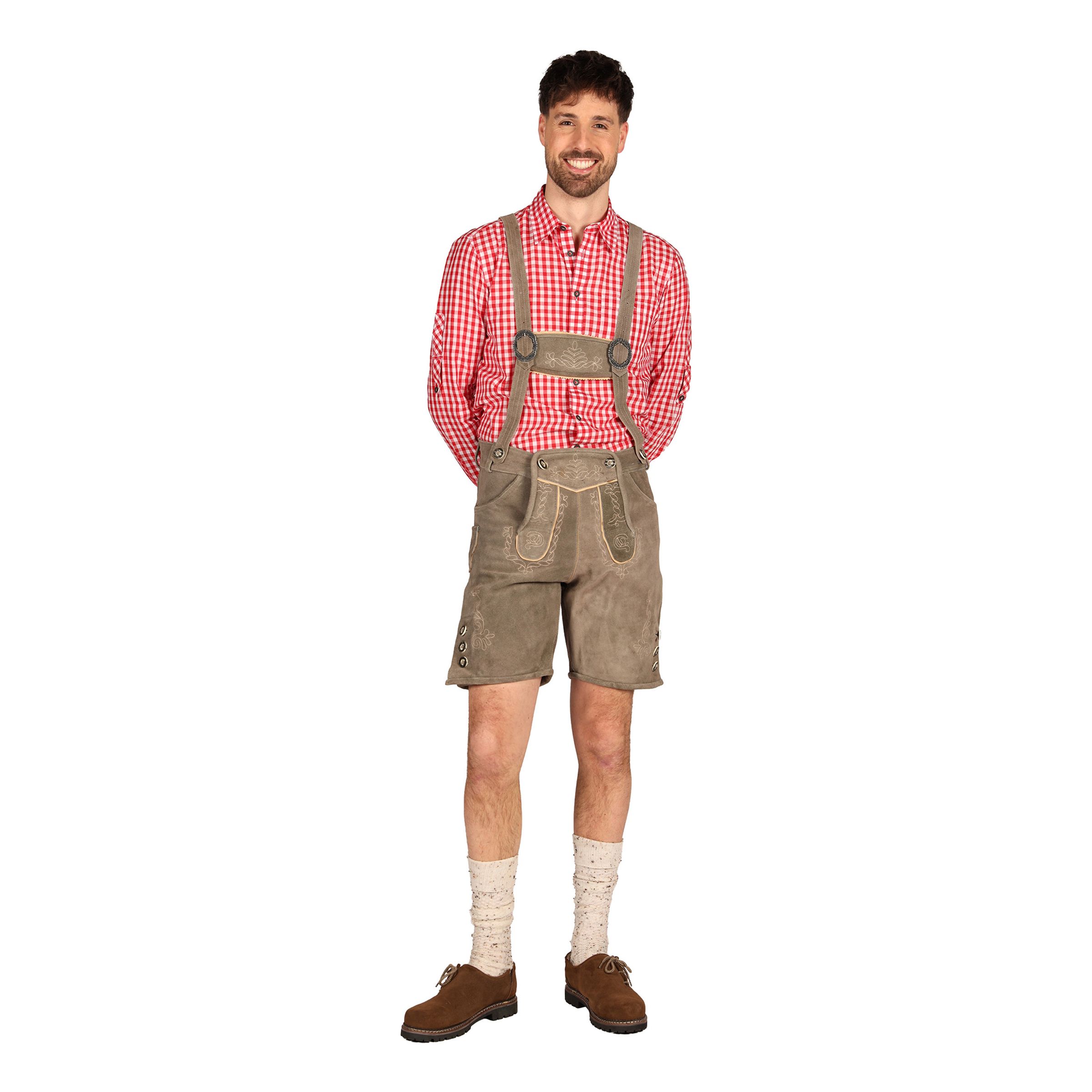 Oktoberfest Lederhosen Shorts Deluxe Beige - 60 | Hem - Teman - Högtider - Oktoberfest | Pryloteket