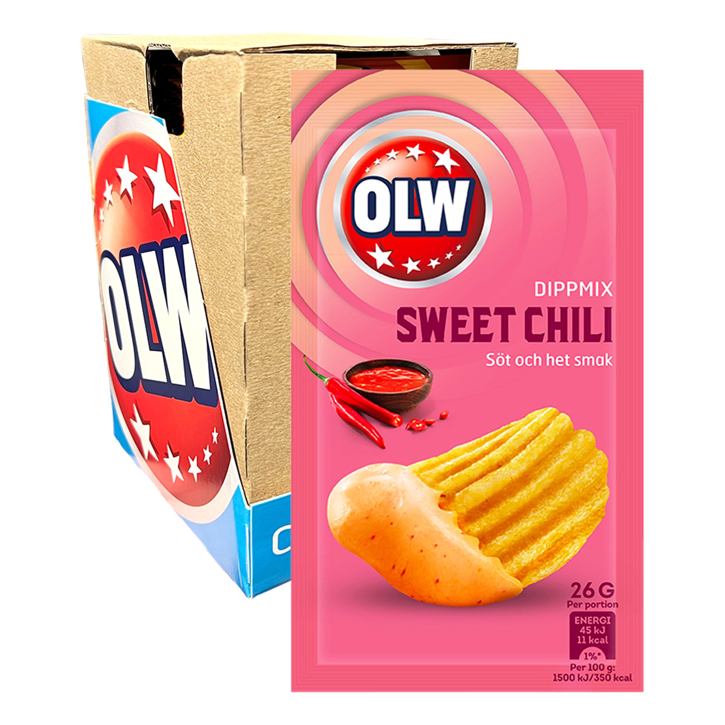 Läs mer om OLW Dipmix Sweet Chili Storpack - 16-pack