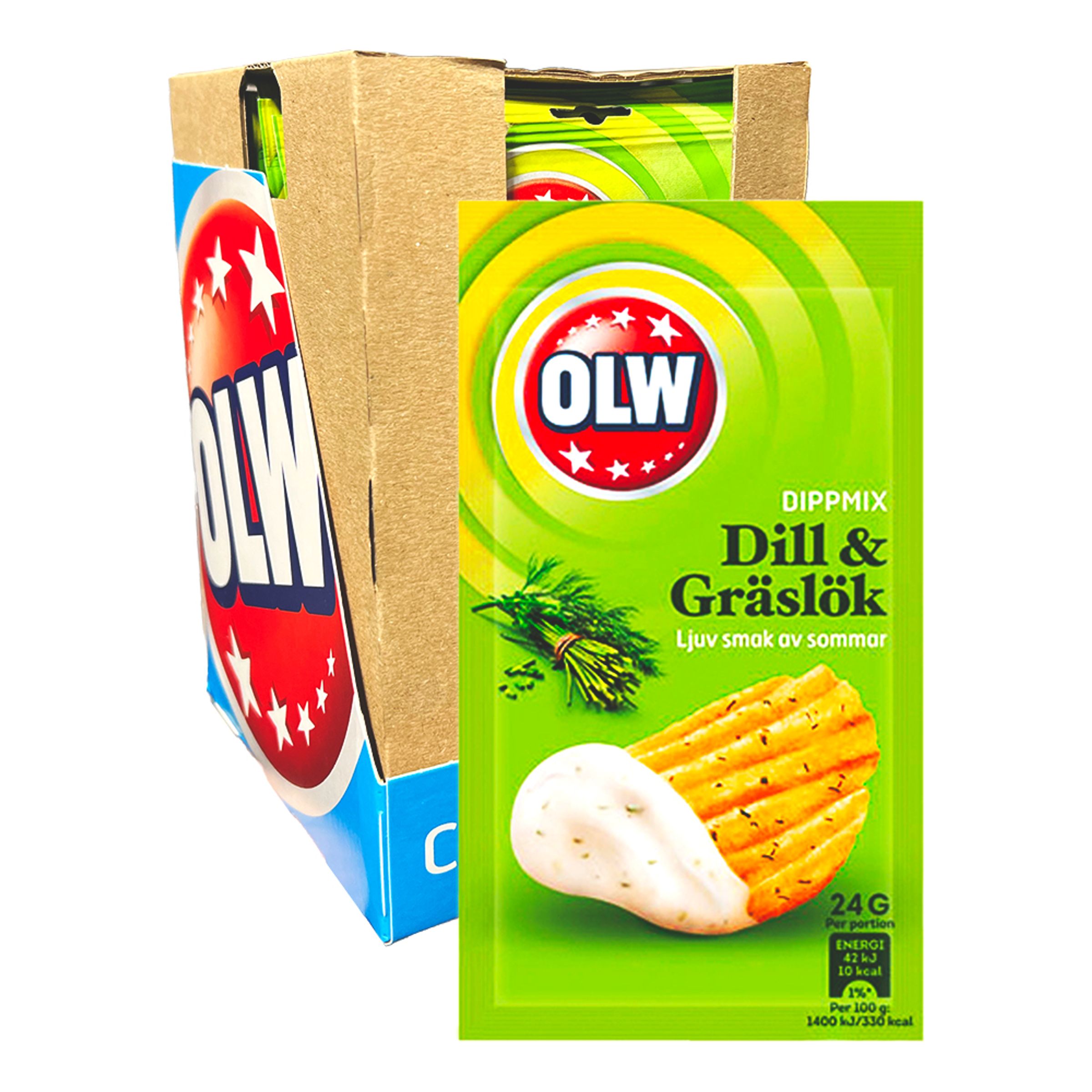 Läs mer om OLW Dippmix Dill & Gräslök Storpack - 16-pack