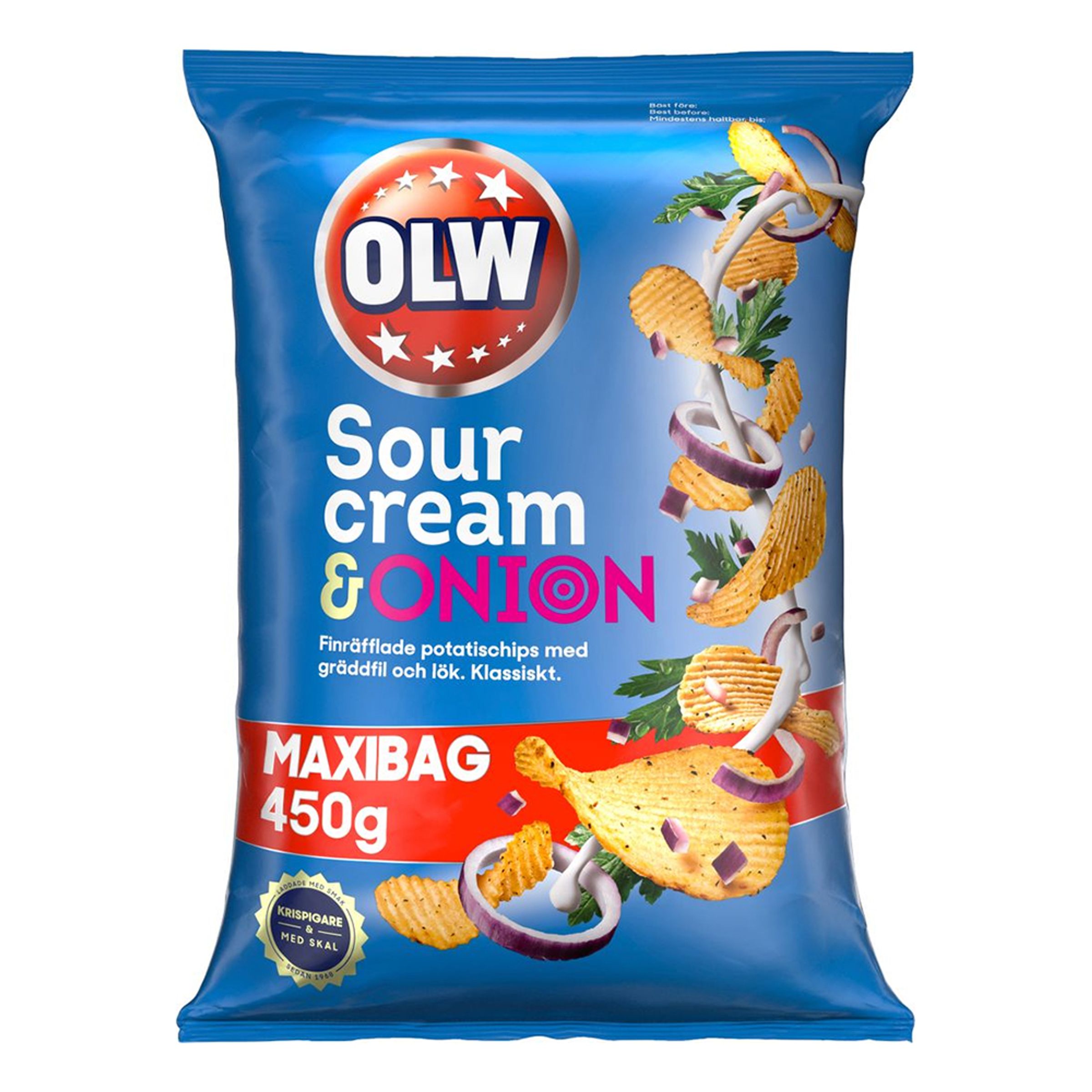 Läs mer om OLW Maxibag Sourcream & Onion - 450 gram