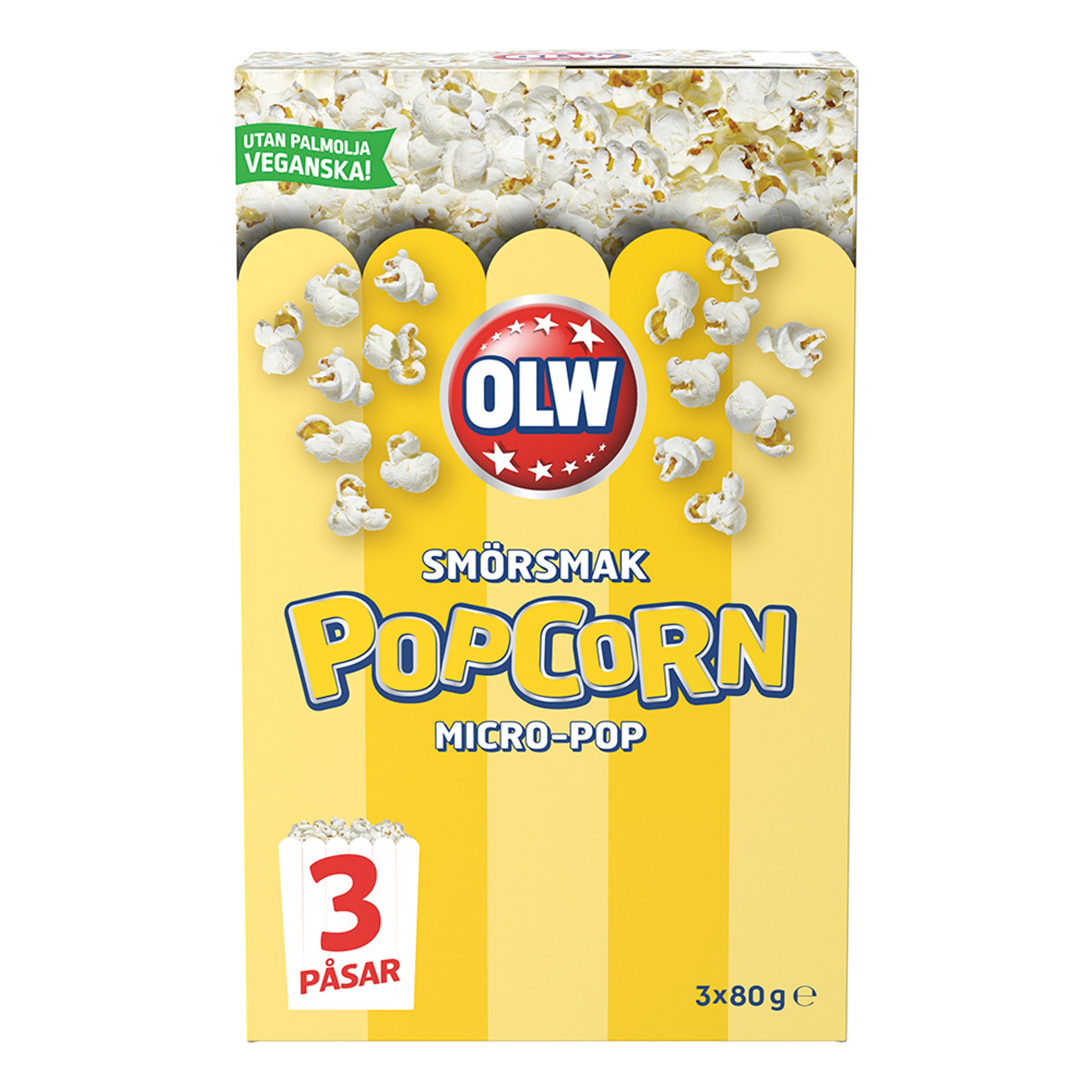 Läs mer om OLW Micropopcorn Smörsmak - 240 gram