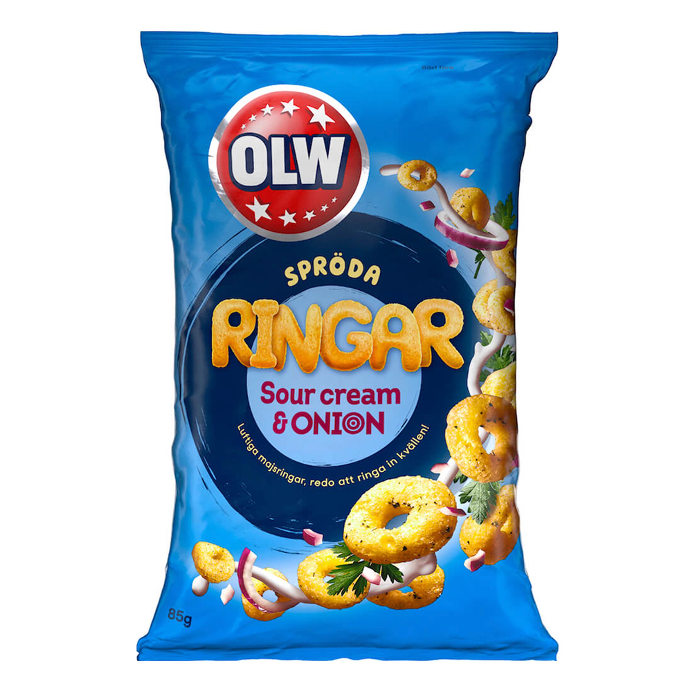OLW Spröda Ringar Sourcream & Onion - 85 gram