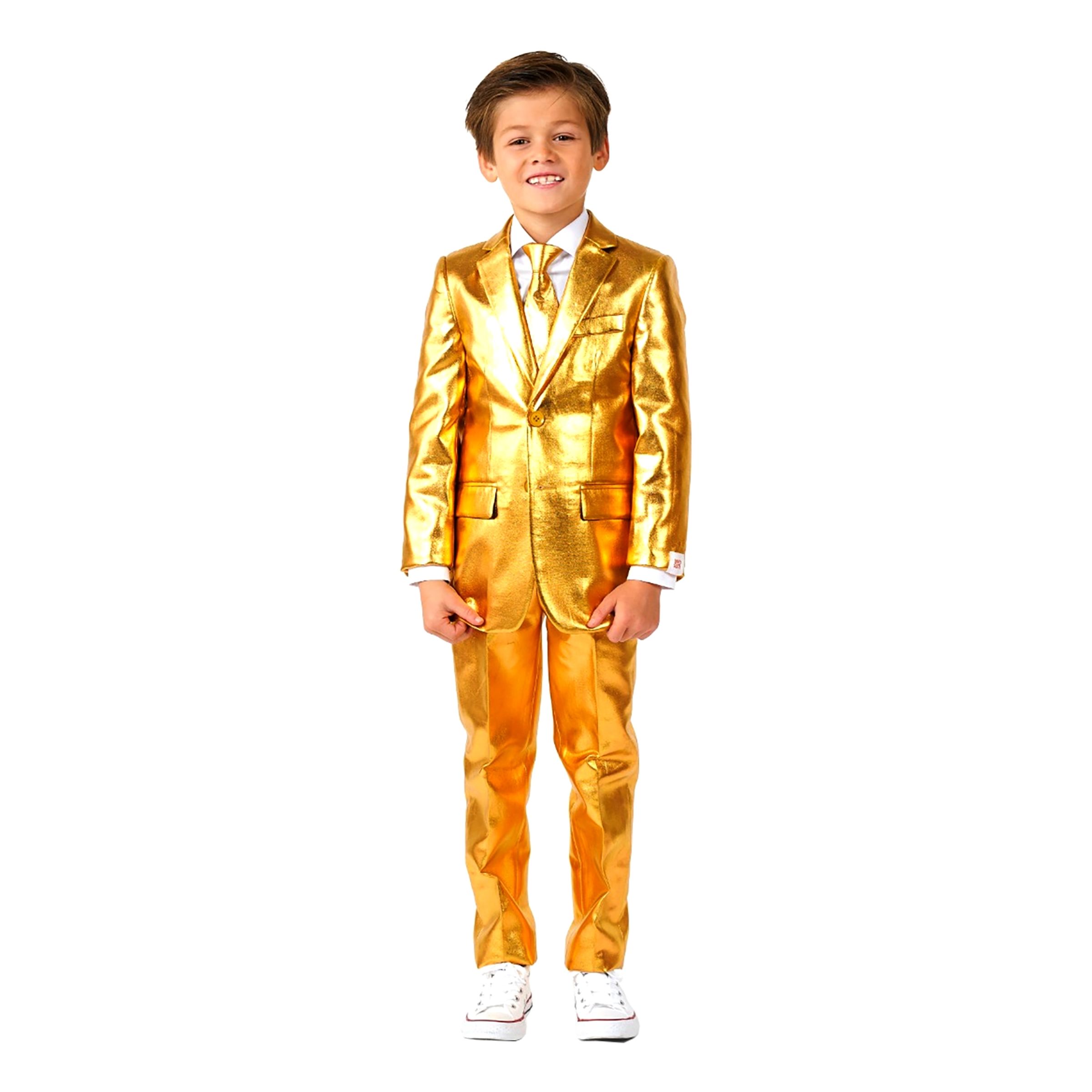 OppoSuits Boys Groovy Gold Kostym - 110/116