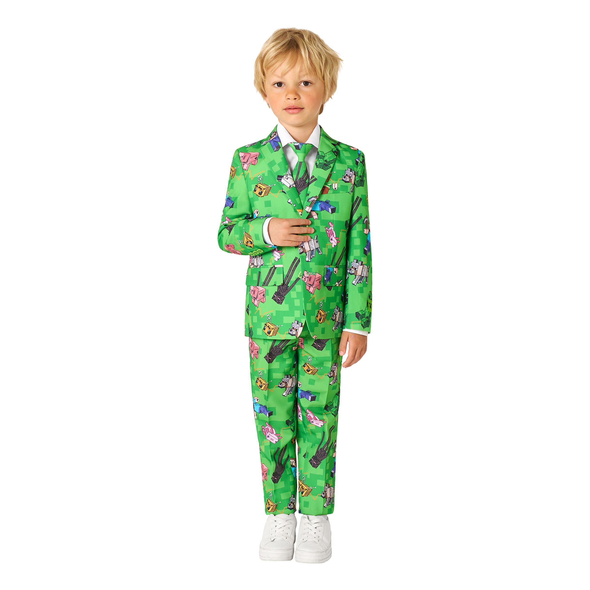 OppoSuits Boys Minecraft Kostym - 98/104 | Hem - Maskerad - Maskeraddräkter - Barndräkter | Pryloteket