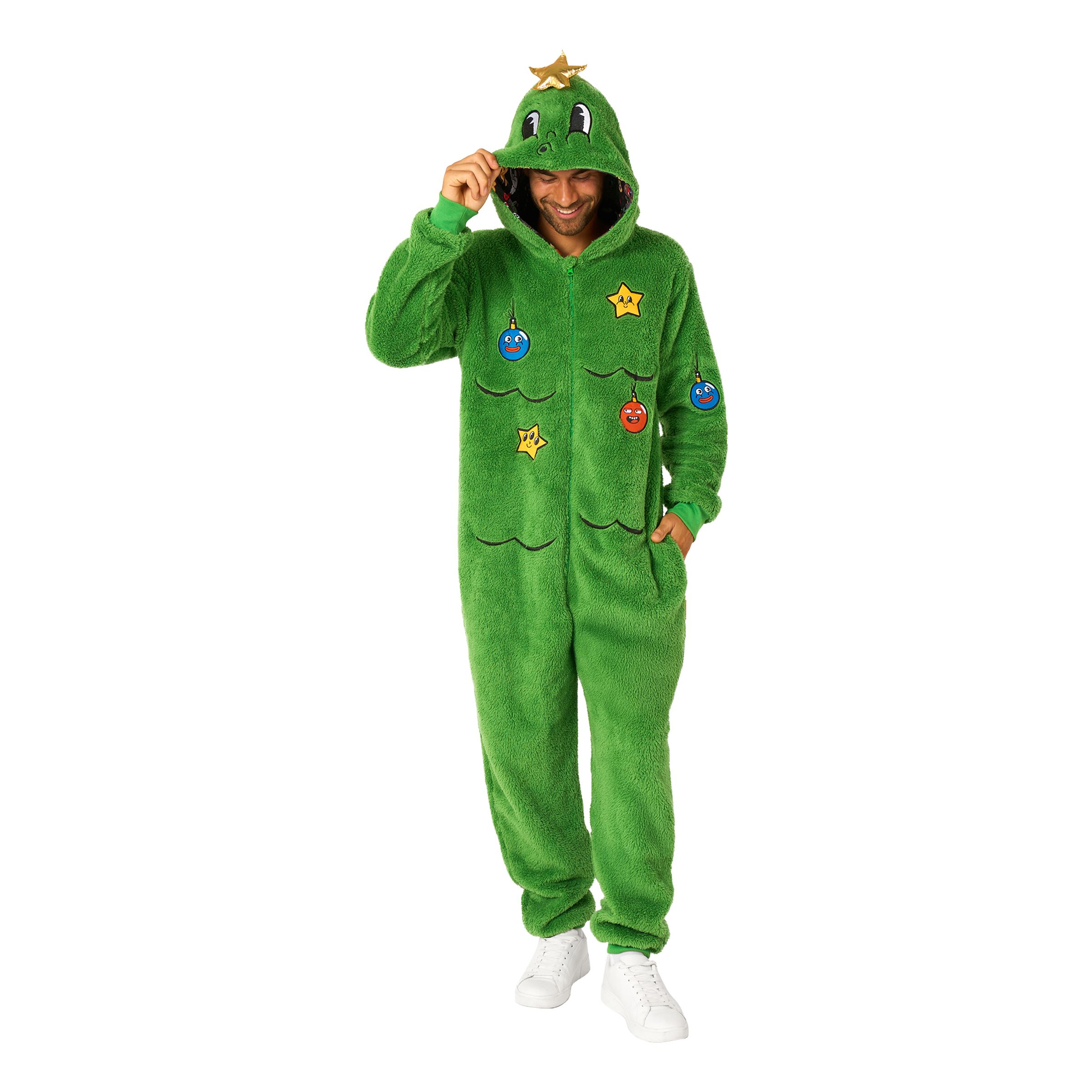 OppoSuits Julgran Onesie - Small | Hem - Maskerad - Maskeraddräkter - Herrdräkter | Pryloteket