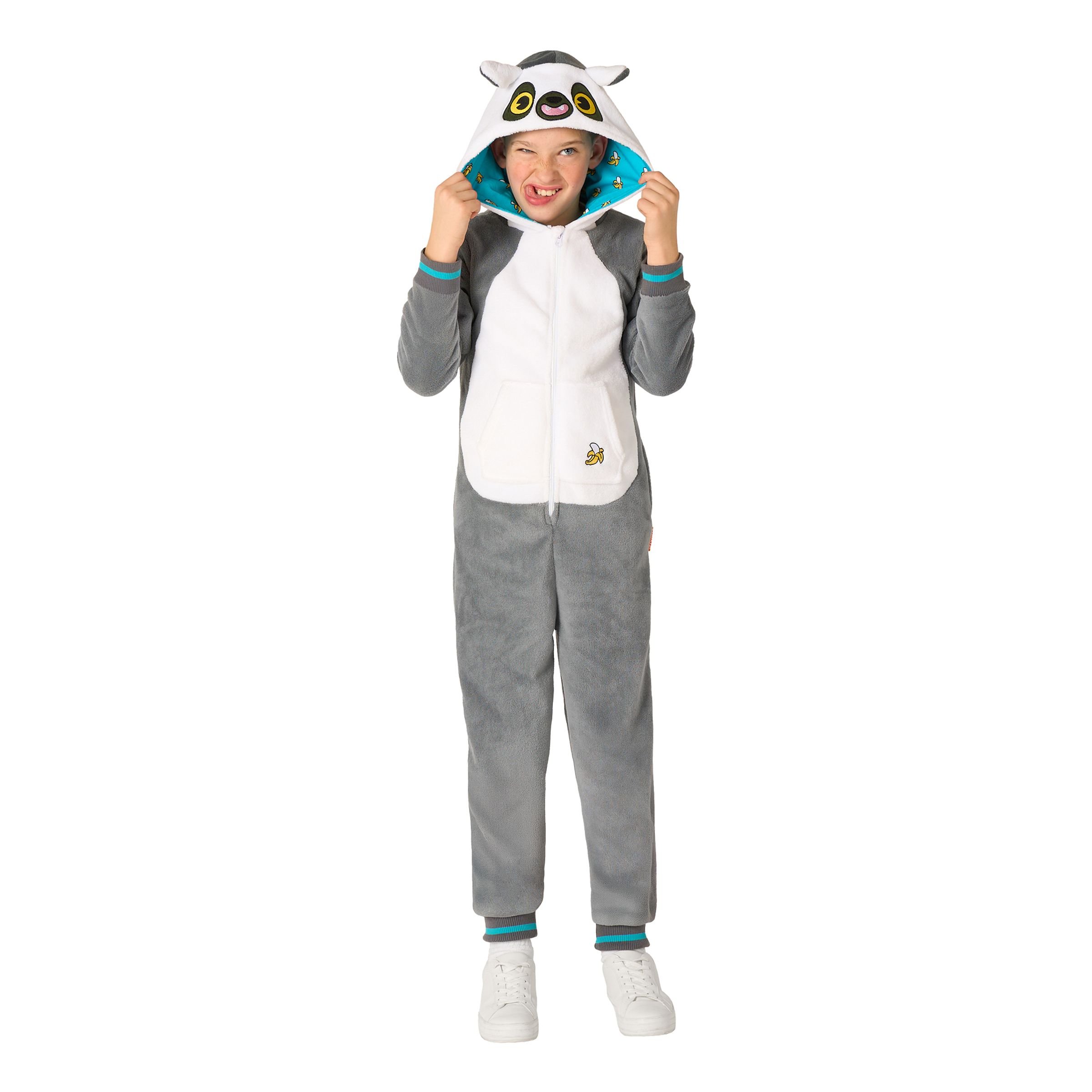 OppoSuits Lemur Barn Onesie - Medium | Hem//Maskerad//Maskeraddräkter//Barndräkter | PartyOutlet