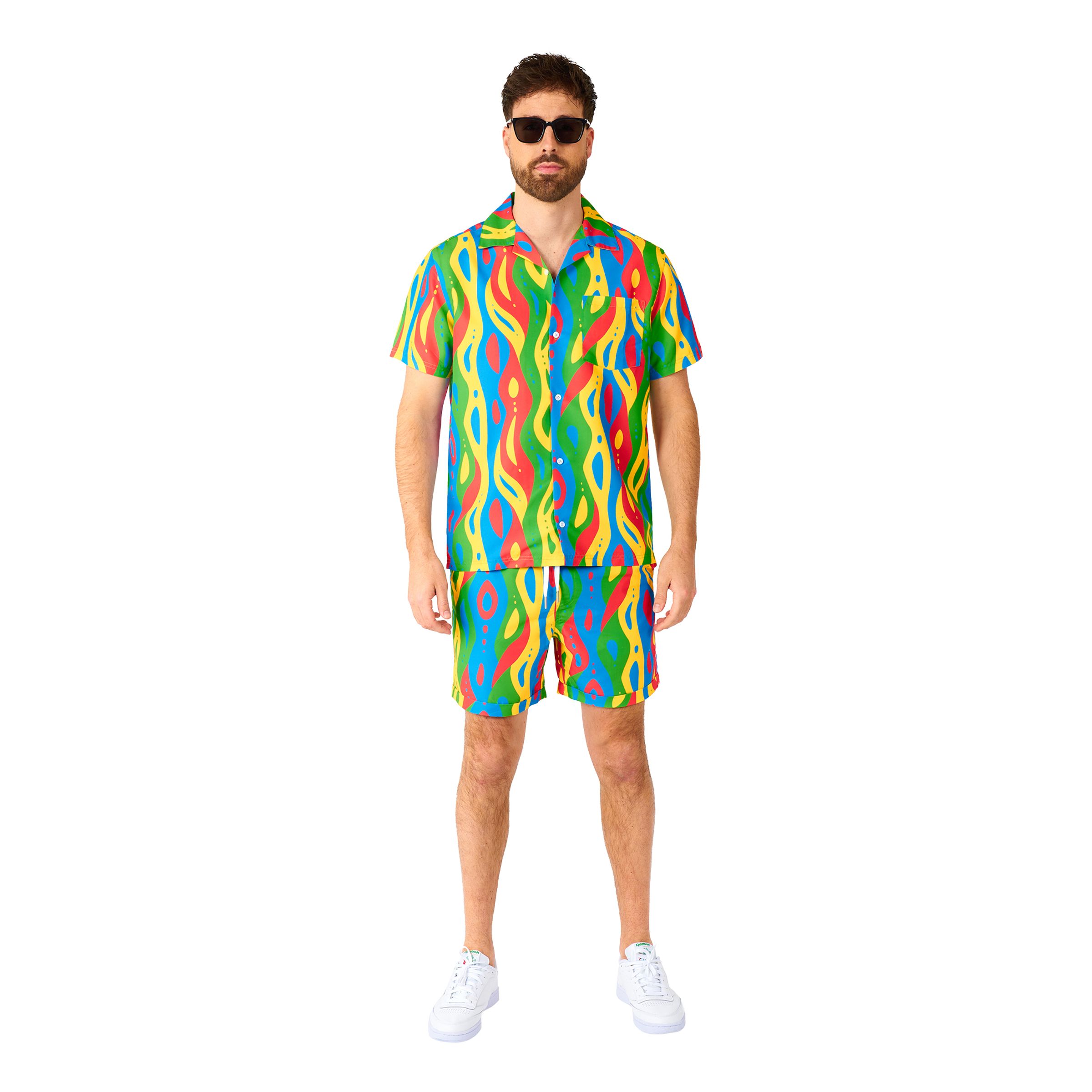 OppoSuits Loopy Lines Shorts Kostym - Medium | Hem - Teman - Tillverkare - OppoSuits | Maskeradspecialisten