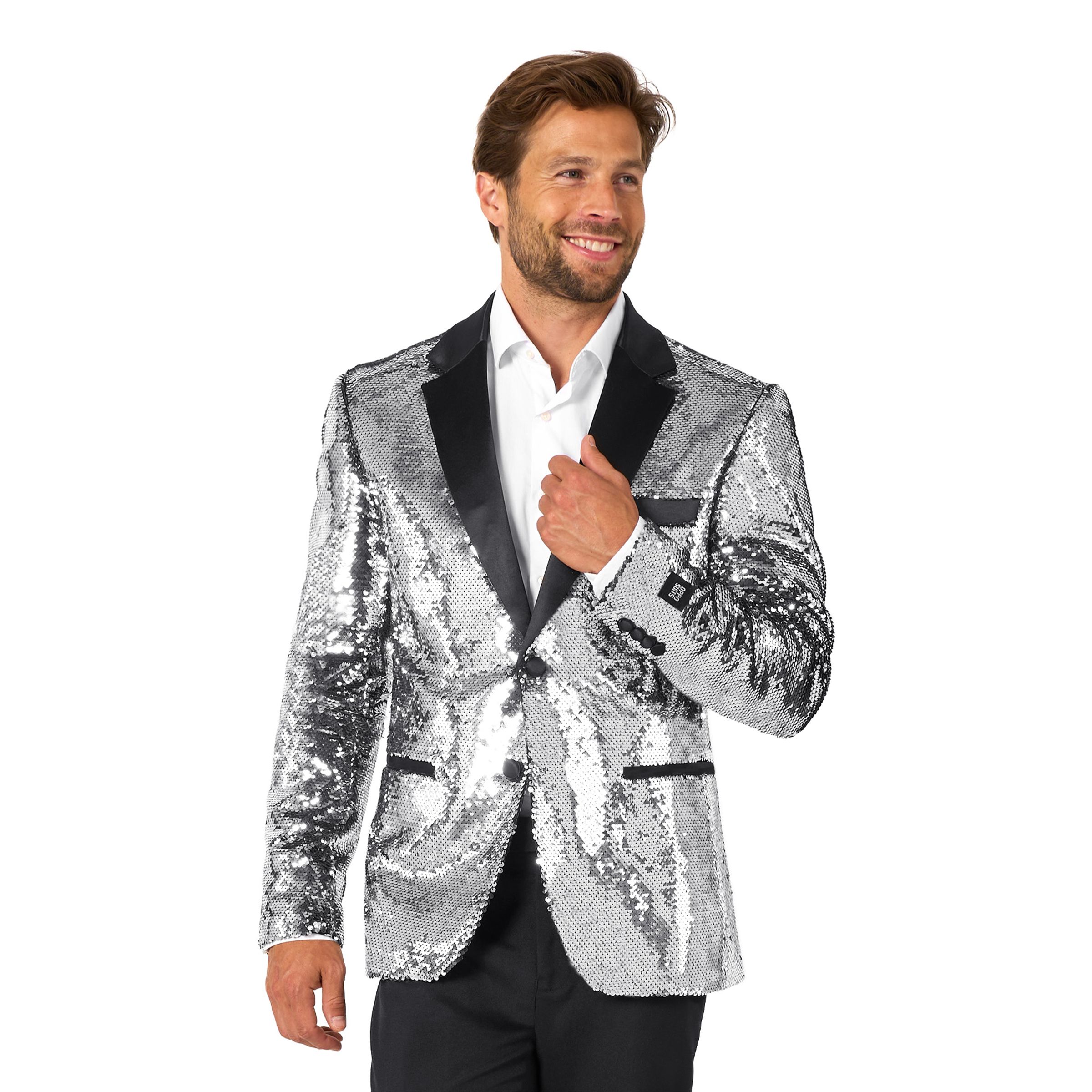OppoSuits Paljettkavaj Briliant Silver - 48 | Hem - Teman - Färger - Silver | Pryloteket