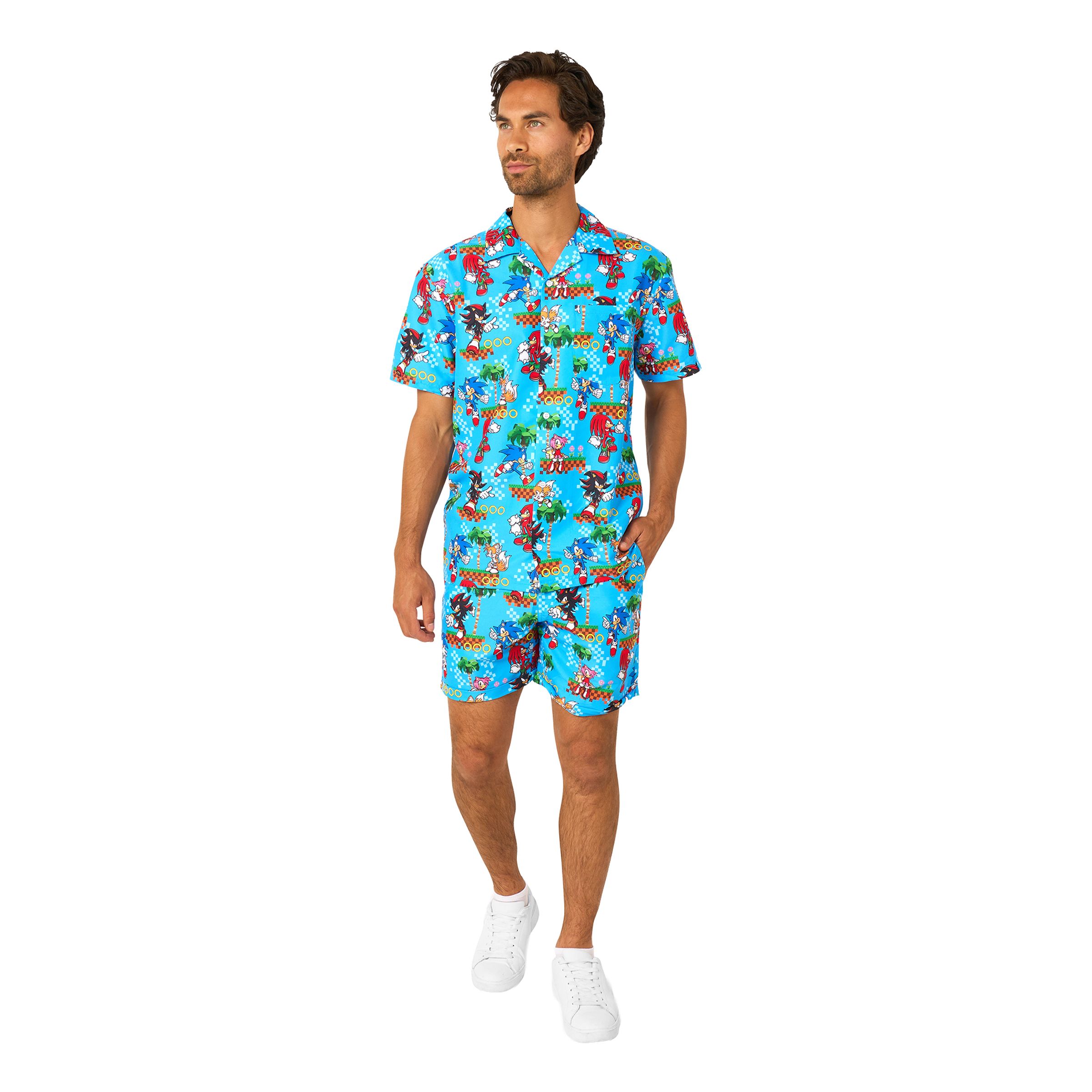 OppoSuits Sonic&trade; Green Hill Shorts Kostym - Small | Hem - Teman - Evenemang - Festival | Maskeradspecialisten