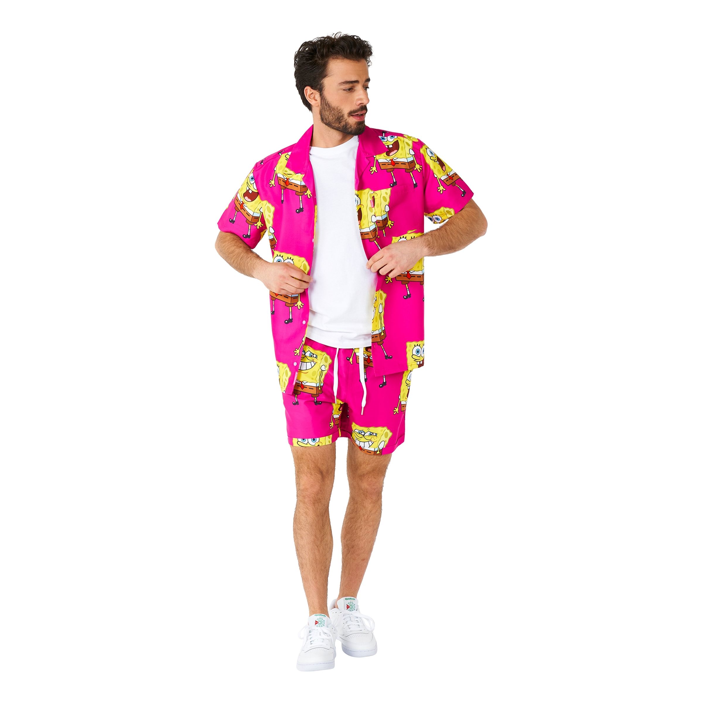 OppoSuits SpongeBob Pink Shorts Kostym - Medium | Hem//Maskerad//Maskeraddräkter//Herrdräkter | PartyOutlet