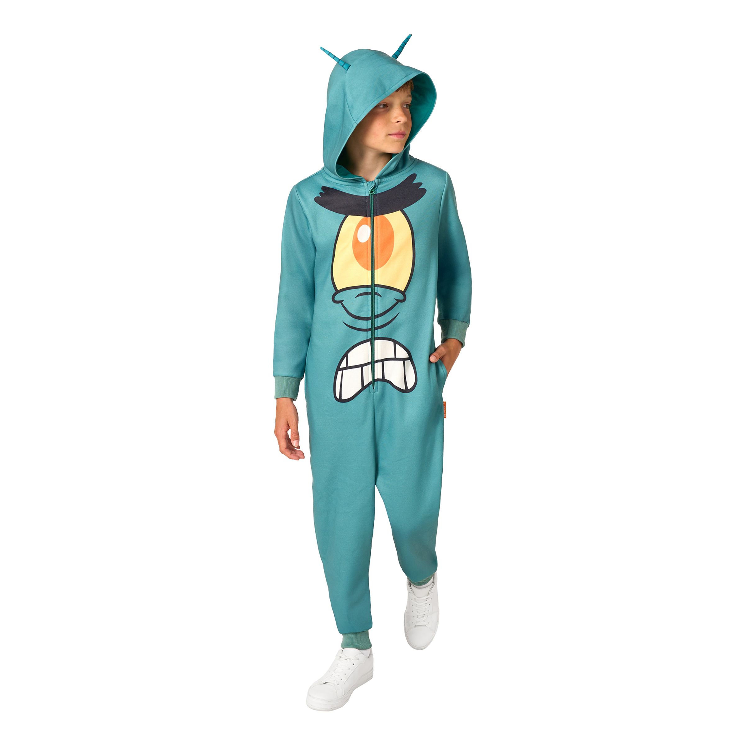 OppoSuits SvampBob Fyrkant&trade; Plankton Barn Onesie - X-Large | Hem - Maskerad - Maskeraddräkter - Barndräkter | Pryloteket