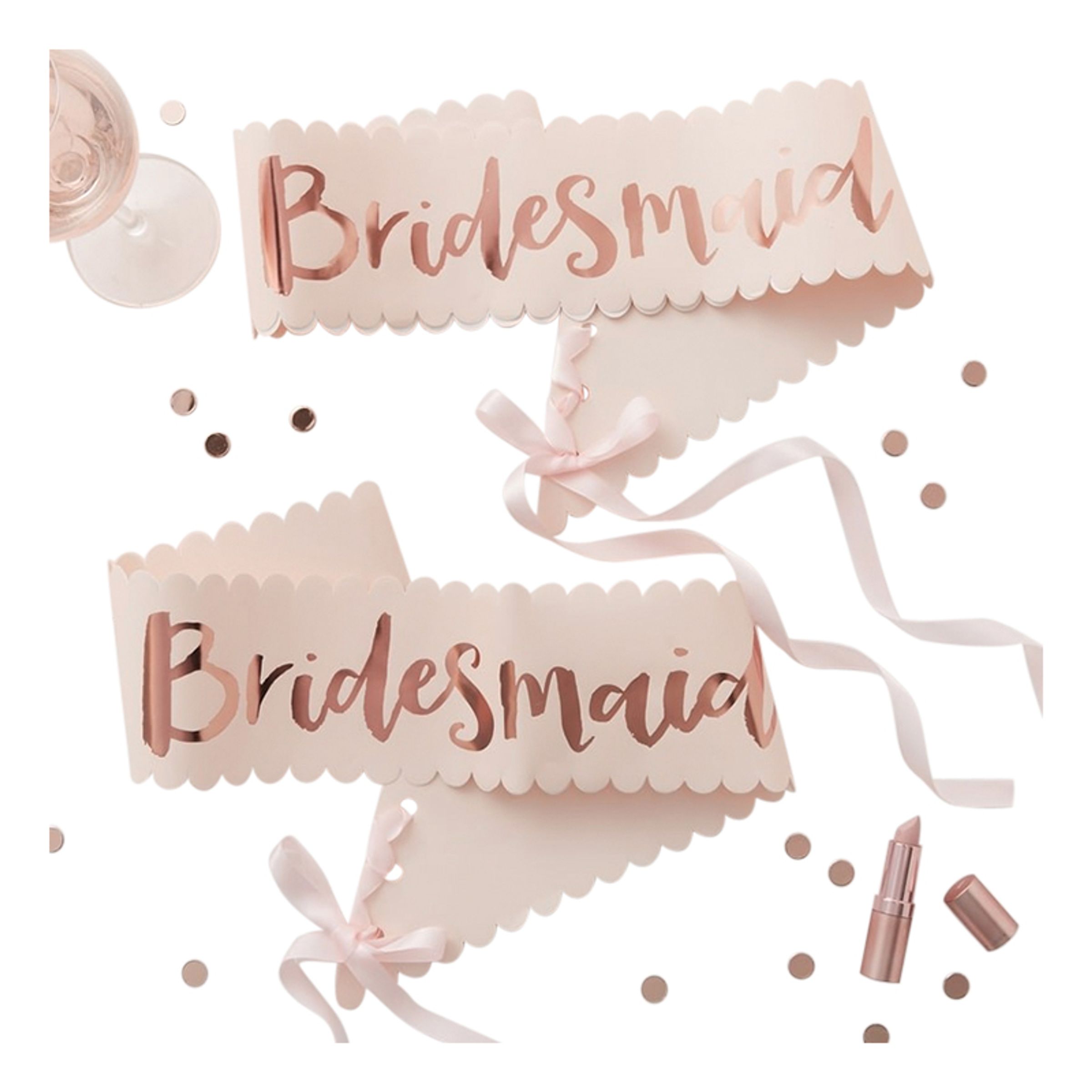 Läs mer om Ordensband Bridesmaid Roséguld - 2-pack