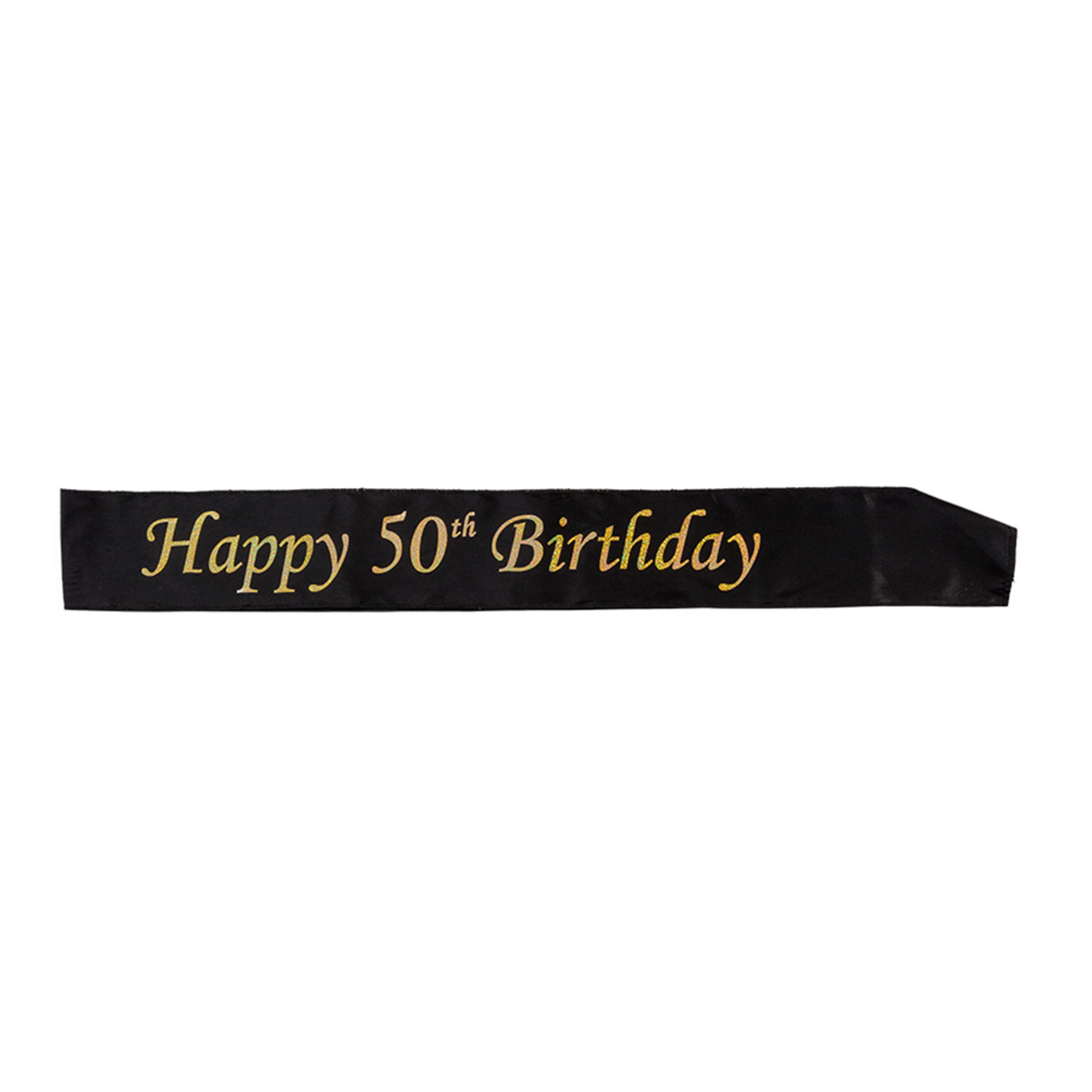 Läs mer om Ordensband Happy Birthday Svart/Guld - 50