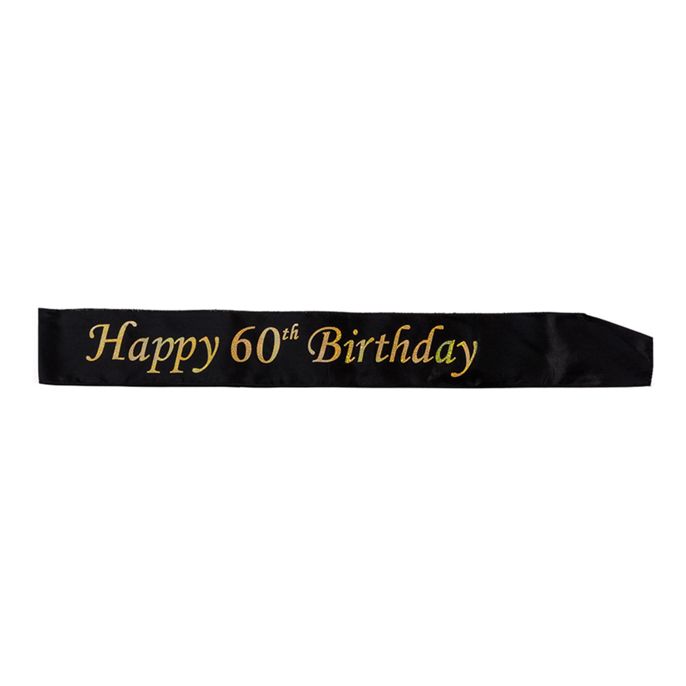 Läs mer om Ordensband Happy Birthday Svart/Guld - 60