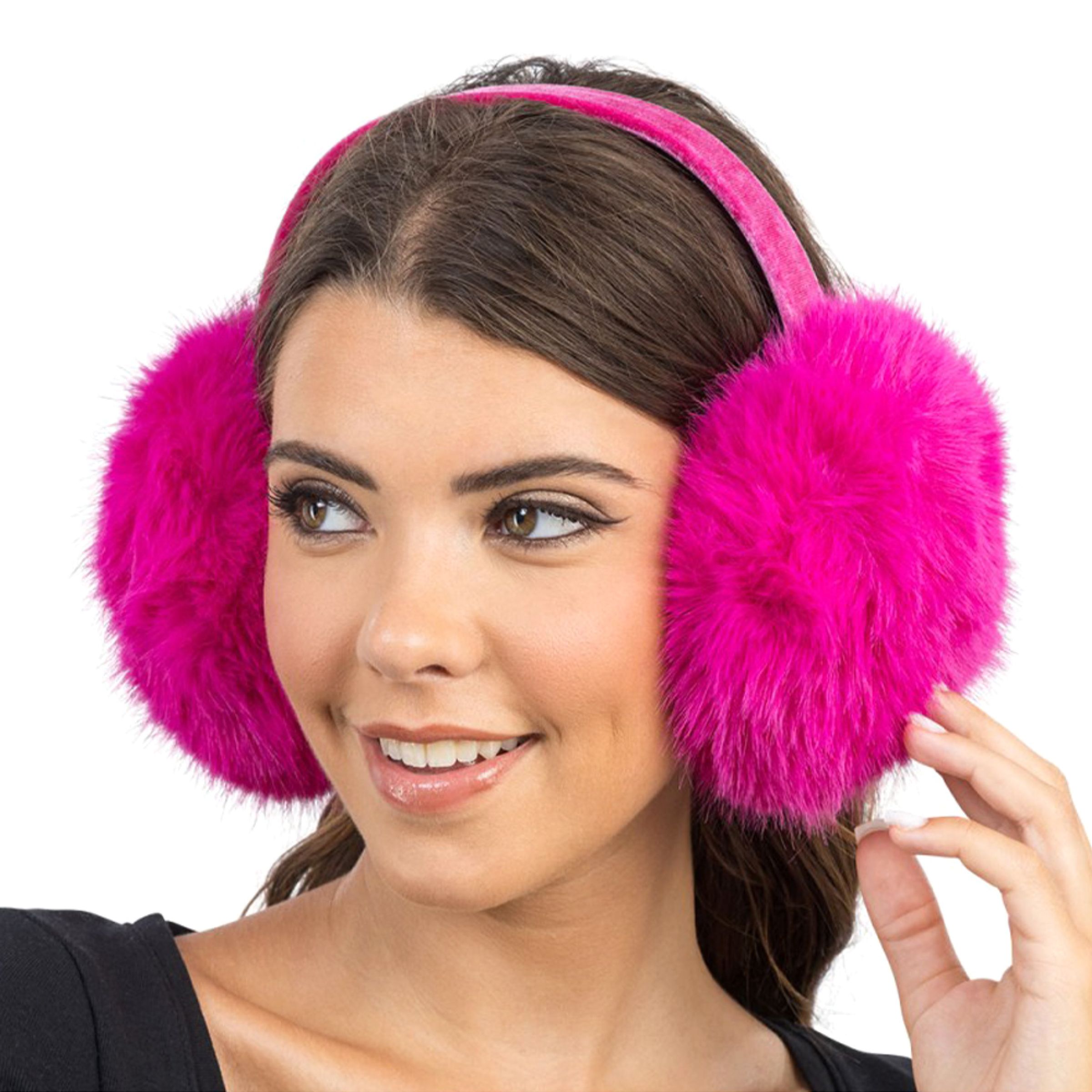 Öronmuffar Fuchsia - One size | Hem - Maskerad - Tillbehör - Maskeradaccessoarer | Pryloteket